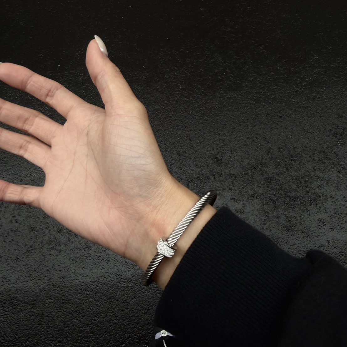 『代購商品』BKBU 星鑽 歐美百搭 不掉色鈦鋼 可調節手鐲 BK-SZW834