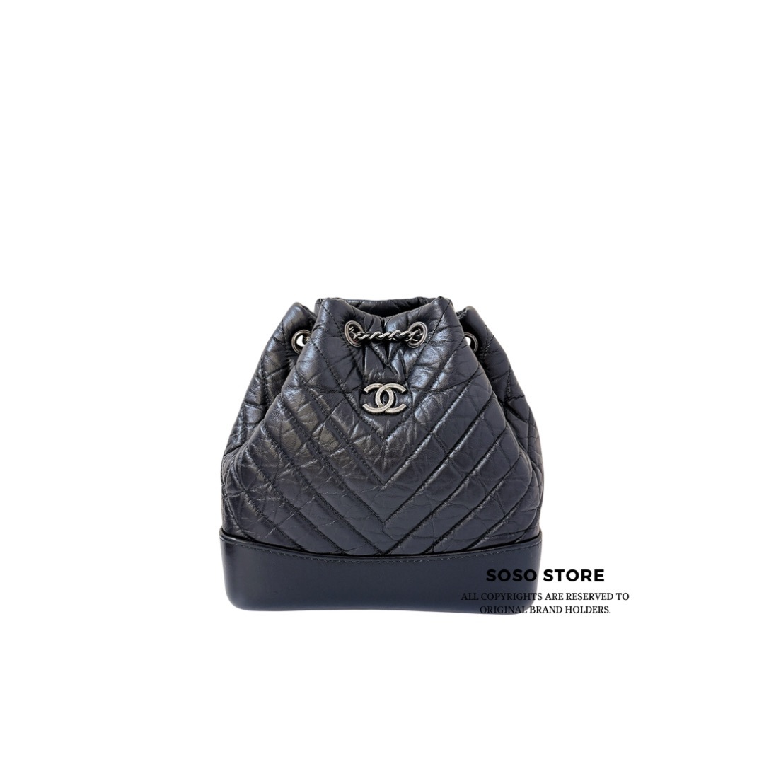 Chanel Small Gabrielle Backpack - Black /SHW & GHW