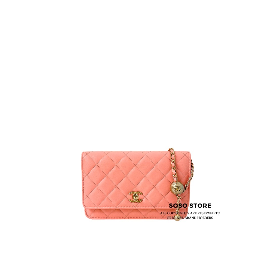 Chanel Pearl Crush Wallet On Chain - Pink / GHW