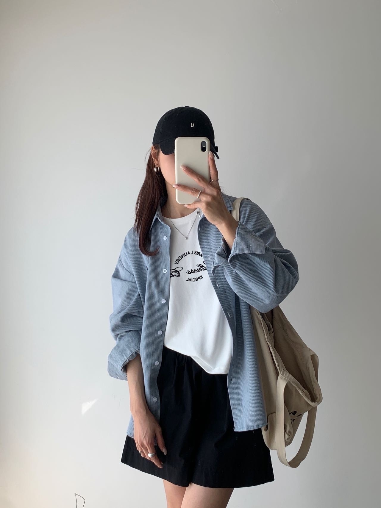 愛心刺繡條紋牛仔襯 RCR5039
