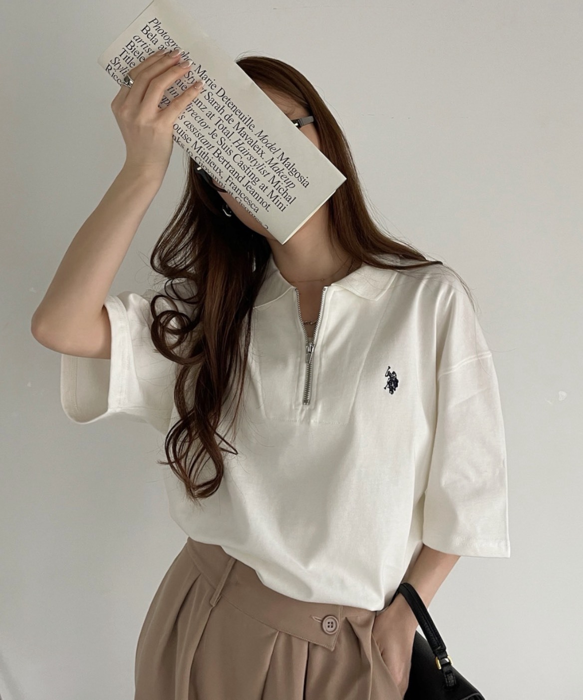 U.S. POLO ASSN. 日本限定 小Logo 刺繡 半拉鍊 polo領 短袖 5色