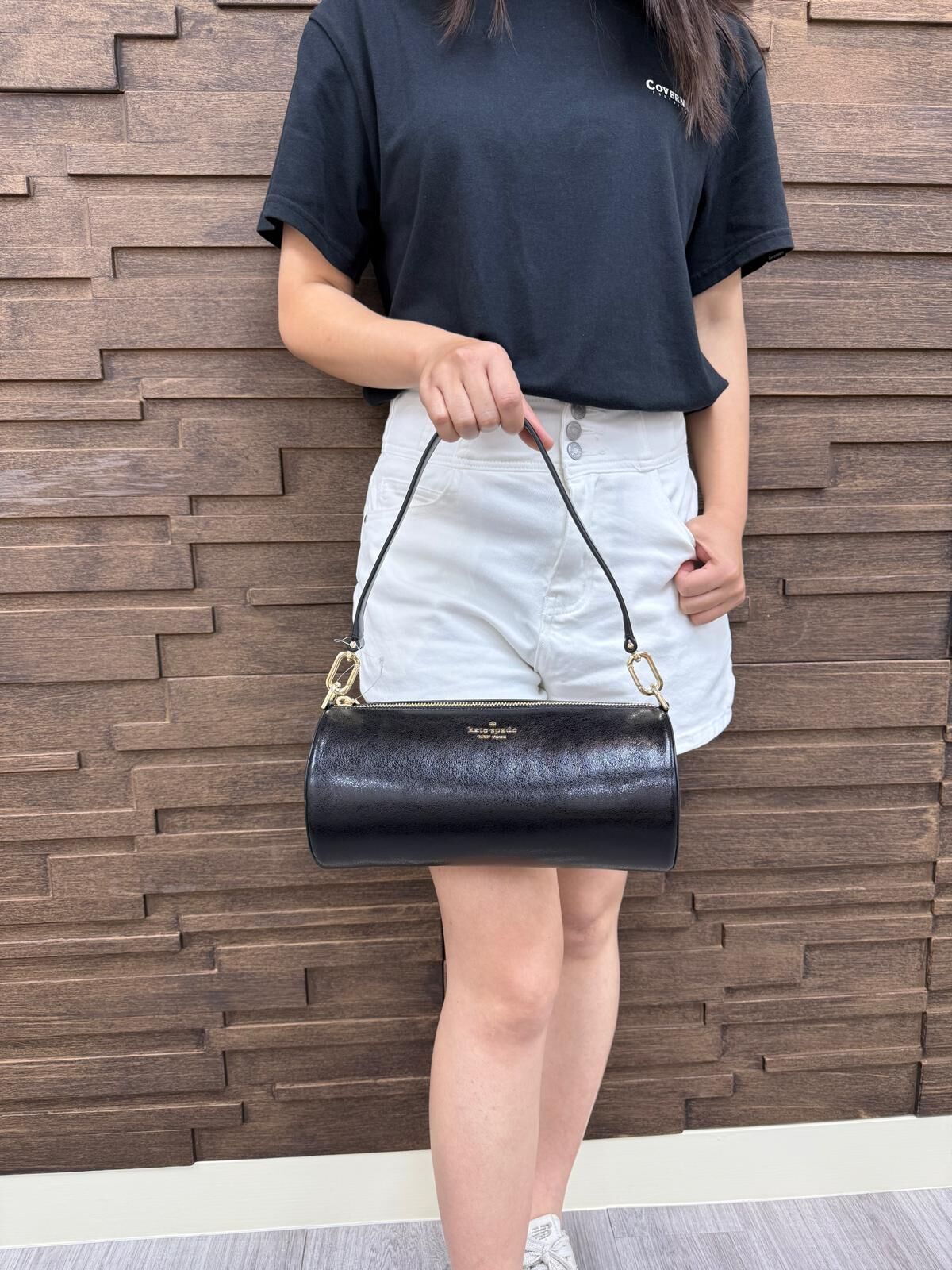 LYS01627 KATE SPADE 圓筒袋黑色