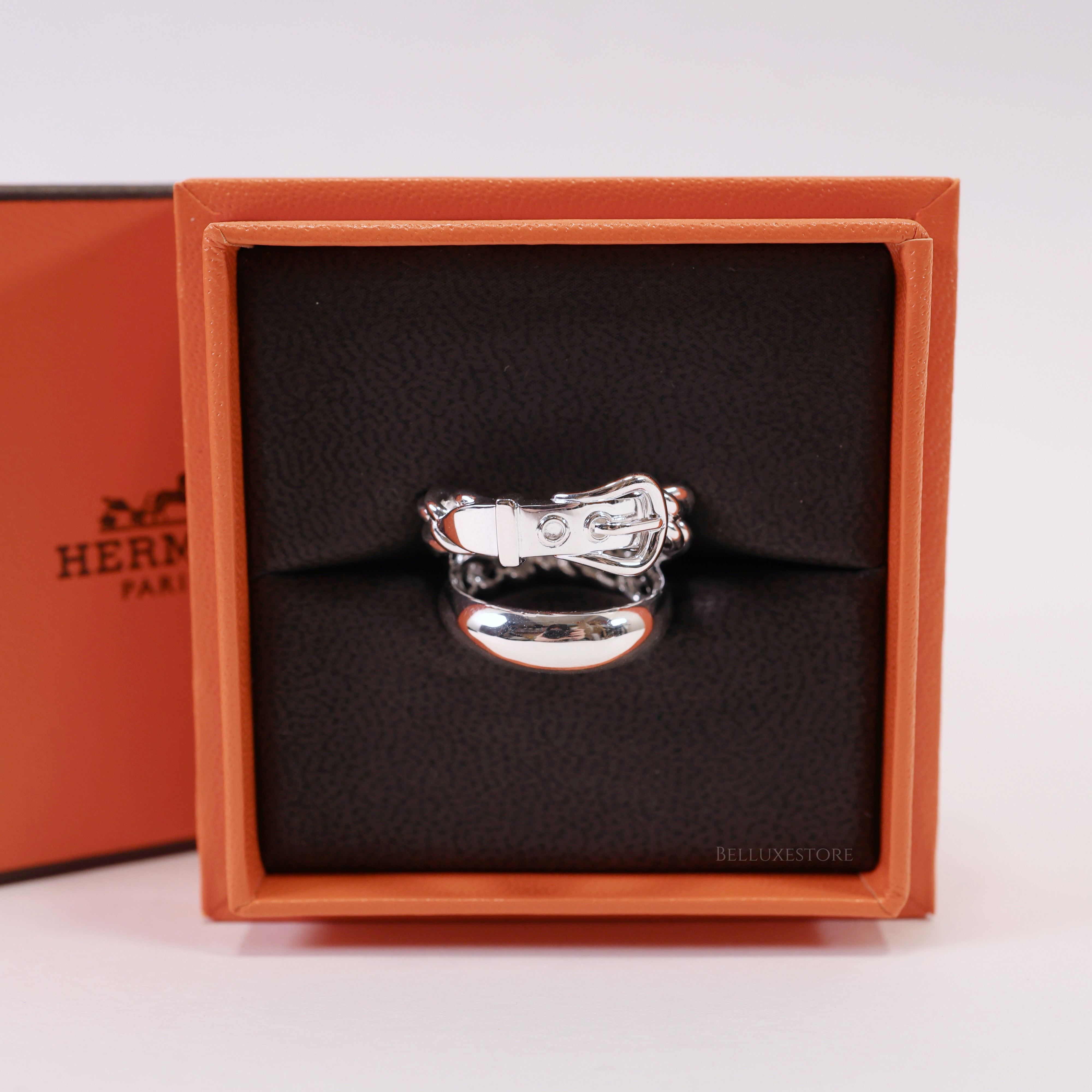 Unused] Hermes boucle sellier inflexible ring 51 si
