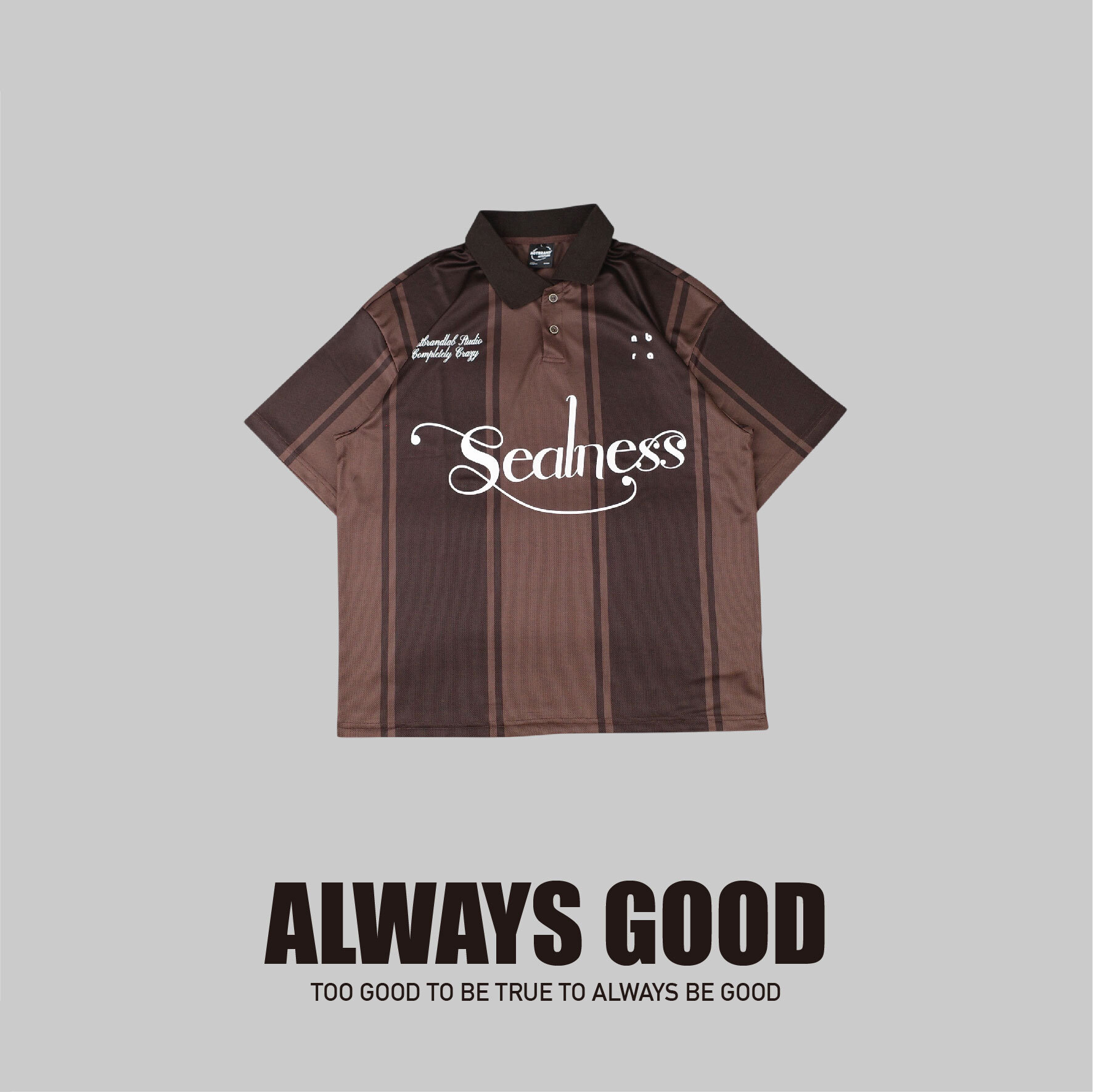 『Always_Good』粗直條紋 速乾 翻領 球衣