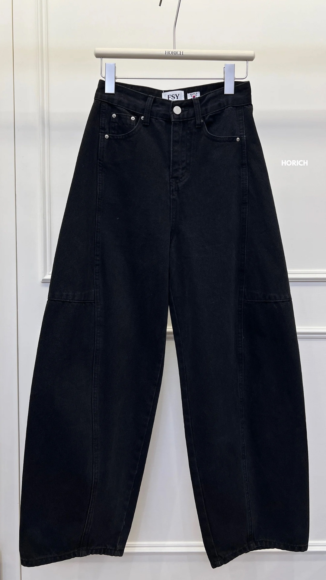 𝗗𝗲𝗰.𝟮𝟯 / 10381-今年必收牛仔寬鬆繭型褲(5色)S-XL / 黑色