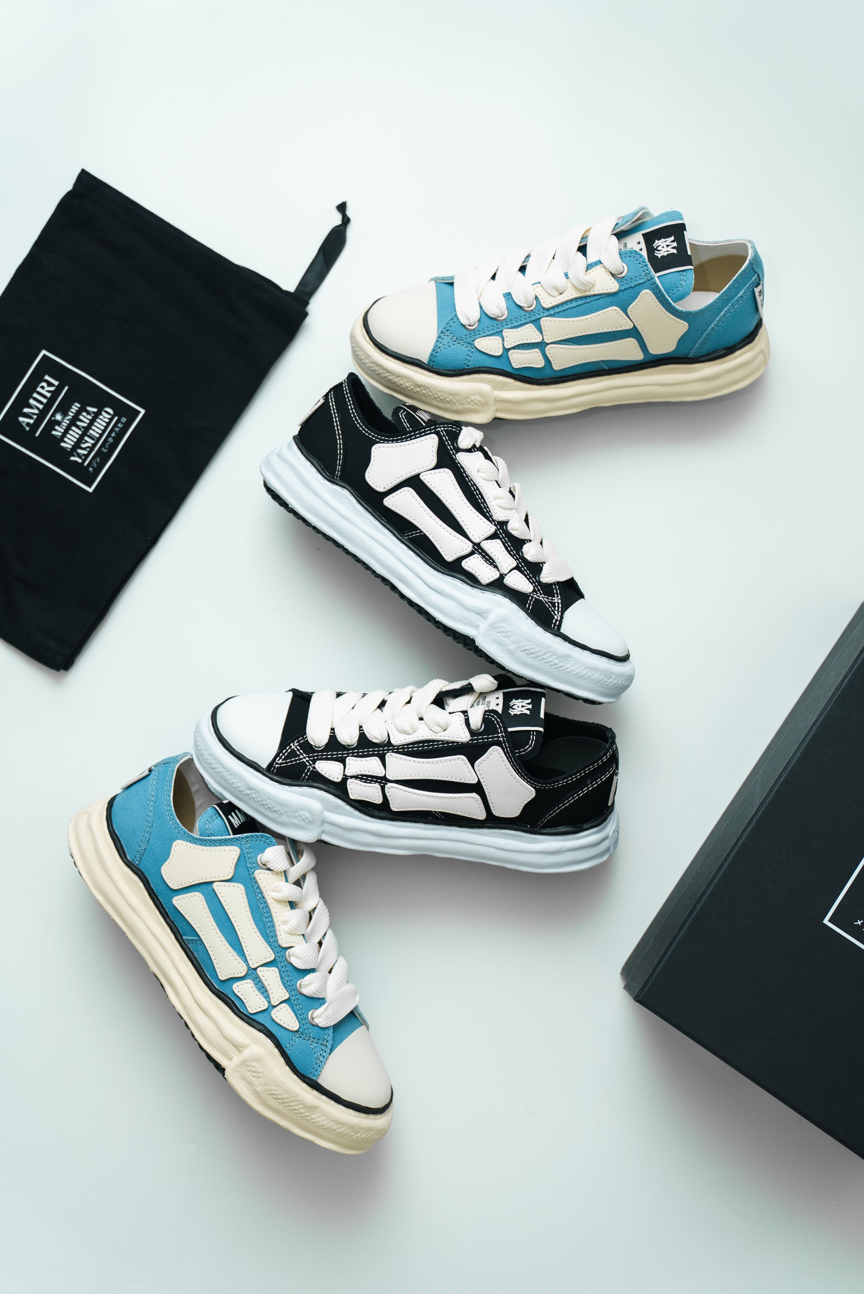 【Focus Store】現貨秒發 AMIRI x Maison Mihara Yasuhiro Skel-Top Low "Blue" 骨骼藍色 MMY 溶解鞋 C13FW701