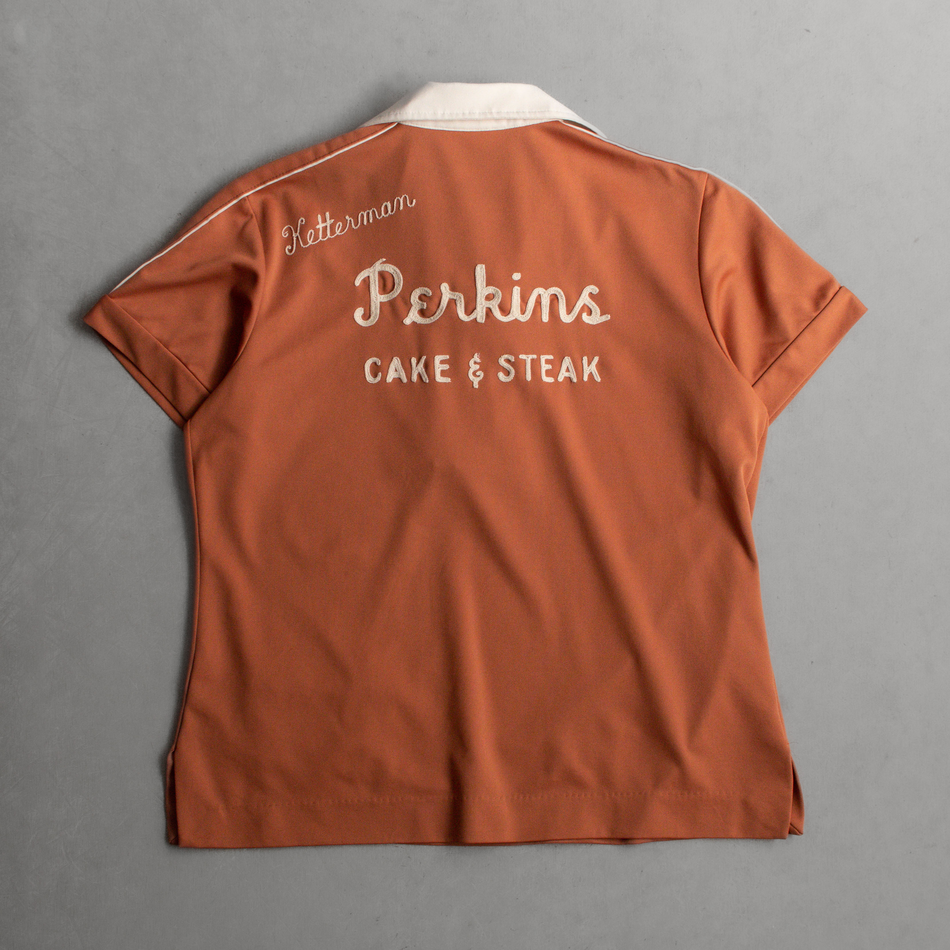 70S KING LOUIE BOWLING POLO SHIRT 美國製 橘色 短袖 保齡球 套頭 襯衫