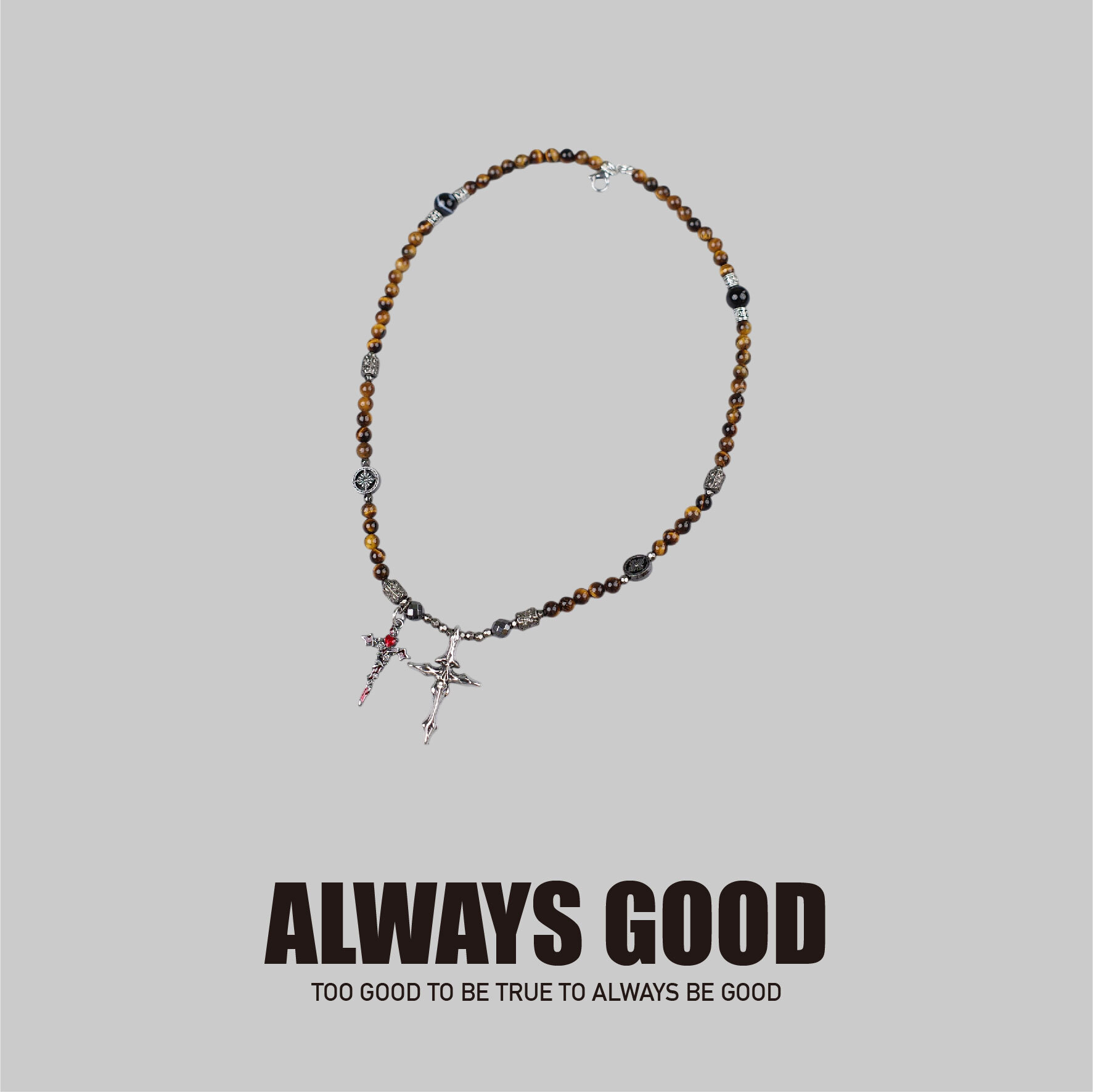 『Always_Good』雙十字架 串珠 項鍊