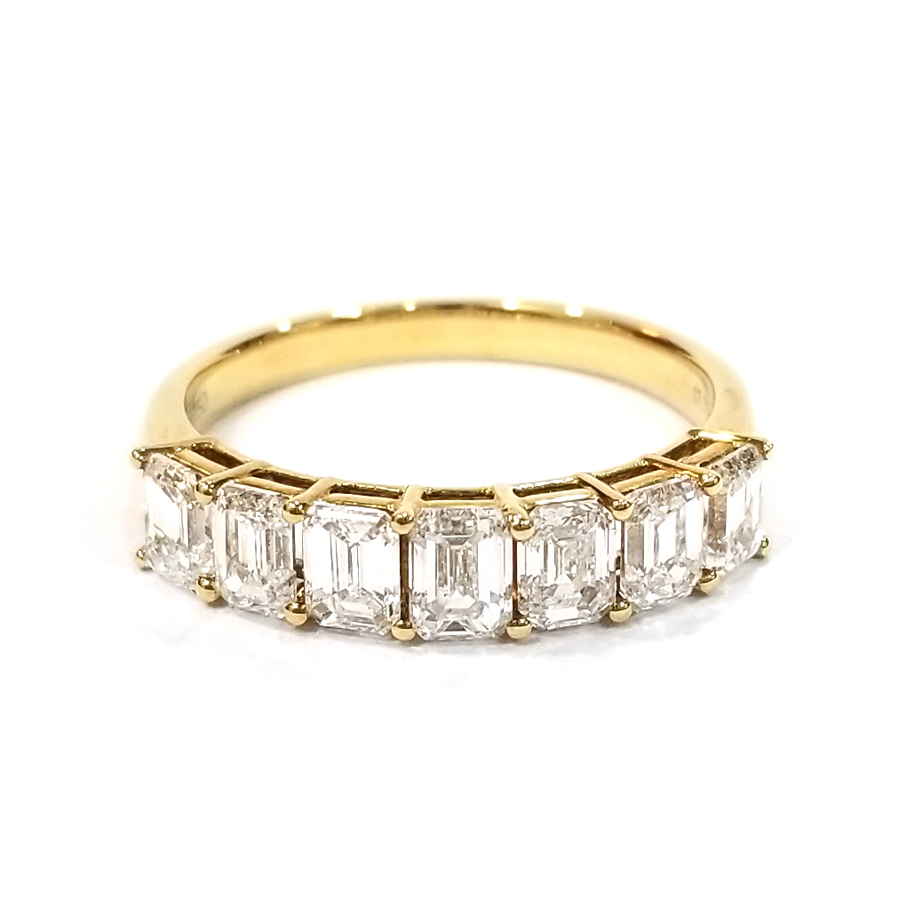 18K黃金 實驗室培育祖母綠鑽石戒指