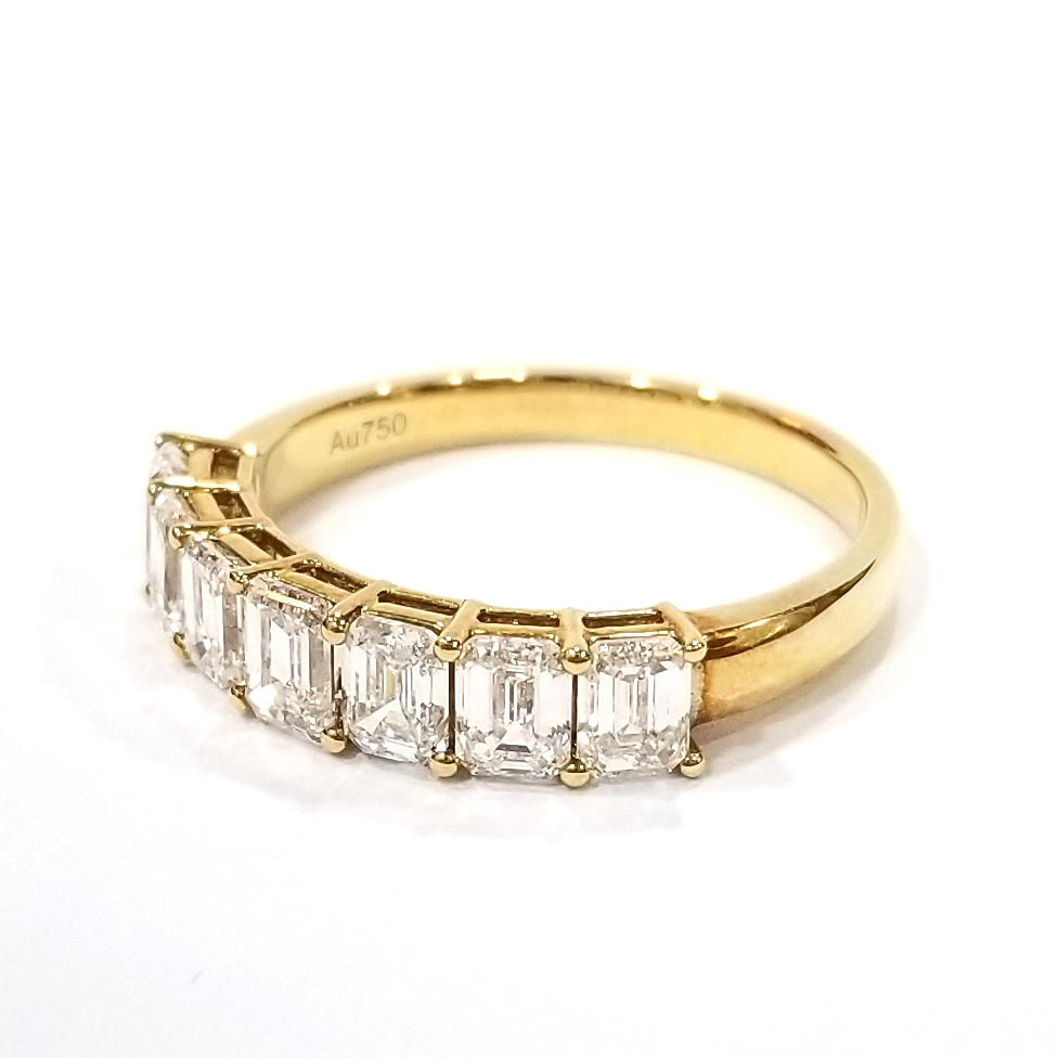 18K黃金 實驗室培育祖母綠鑽石戒指