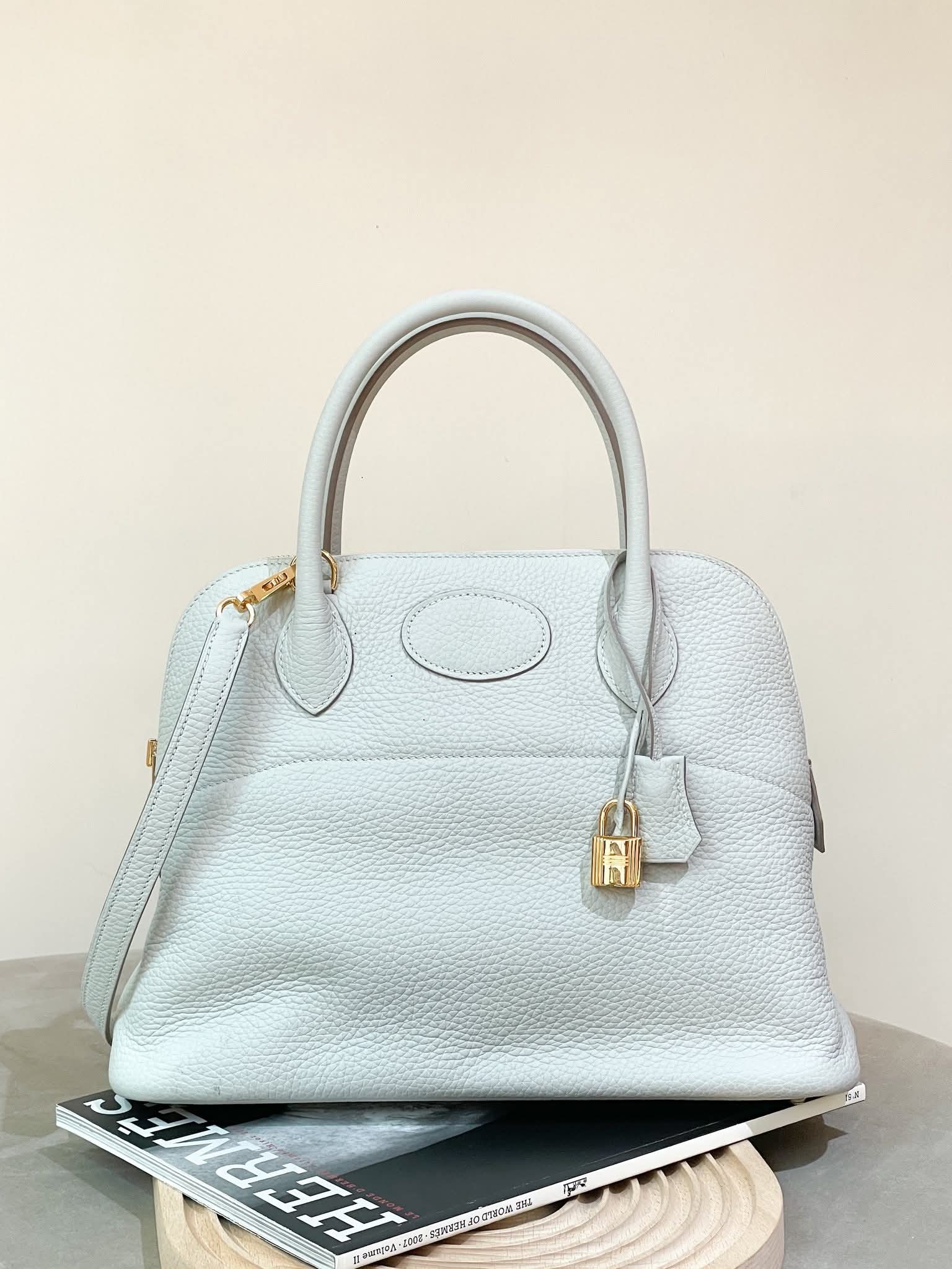 Preloved Hermès Bolide  TC Leather  Bleu Pale PHW HK$3x,xxx (HK$2,000 deposit to hold)