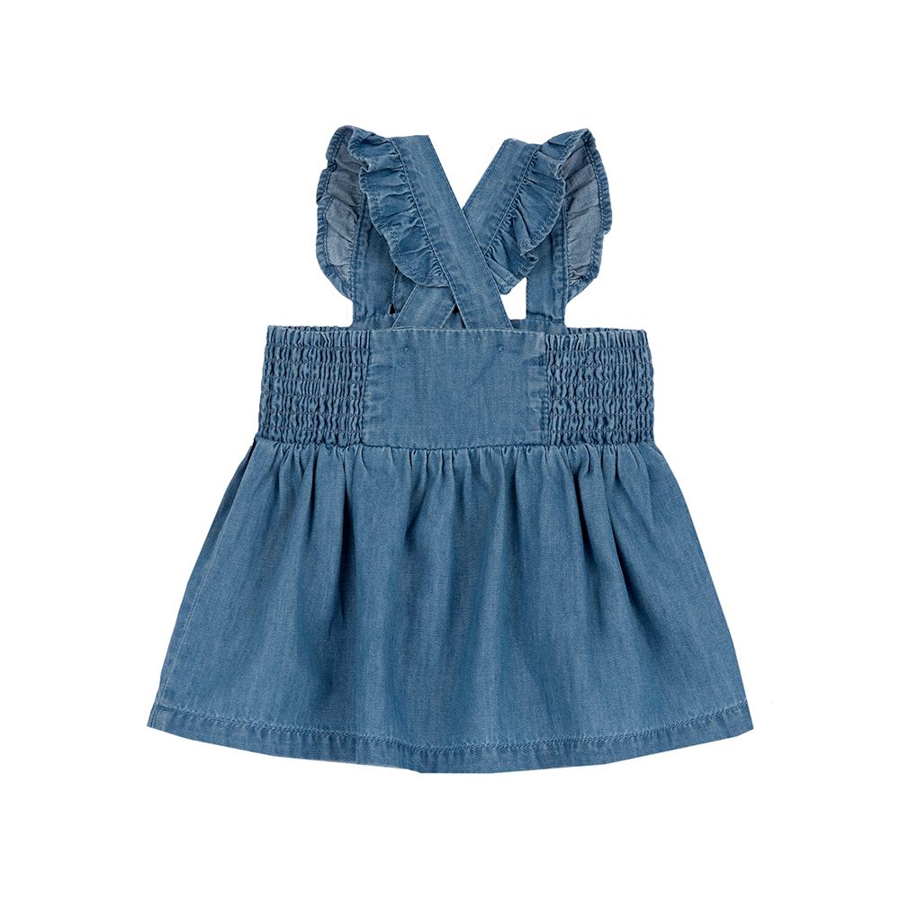 航海故事-荷葉裝飾牛仔背心裙