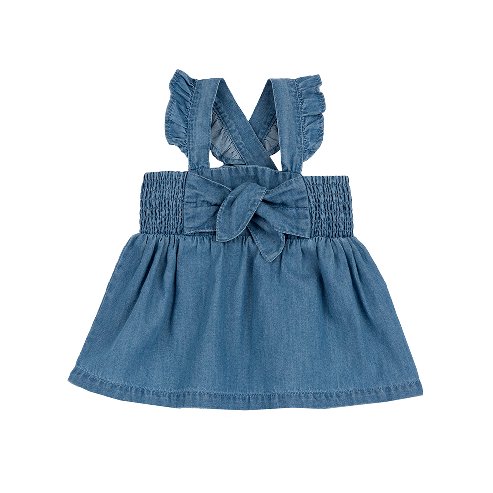 航海故事-荷葉裝飾牛仔背心裙