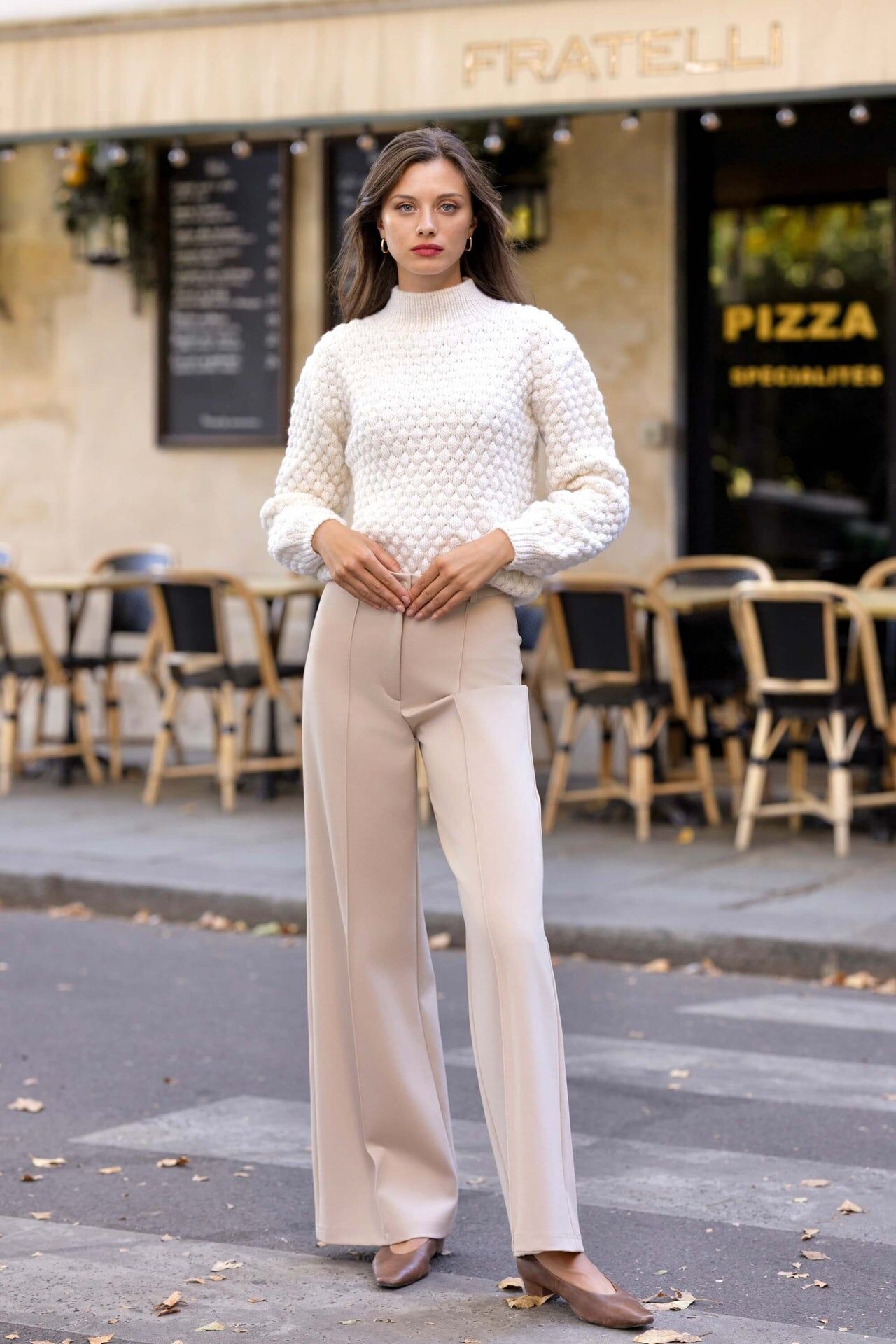 1GL0426-246 [GAALA] Nala Stretch Pants Cream Beige (EU)