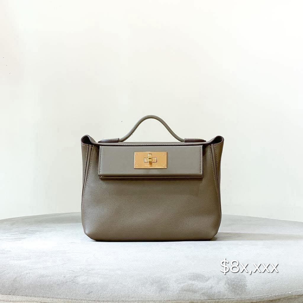 Hermès 2424 mini Evercolor Leather Etoupe GHW HK$8x,xxx 詳情請PM我哋 (HK$2,000 訂金)