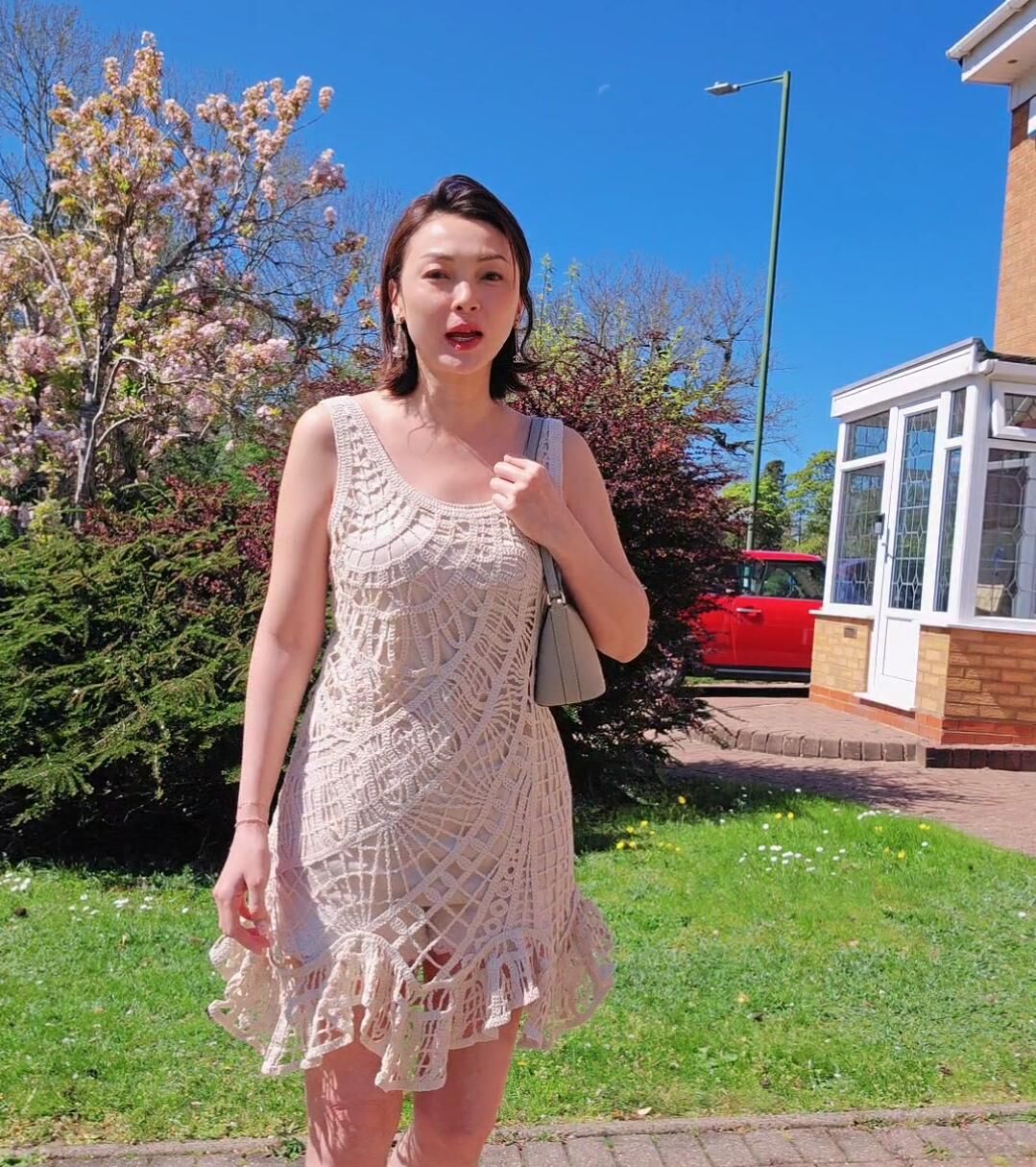 英國代購 -Knitted Crochet Mini Dress