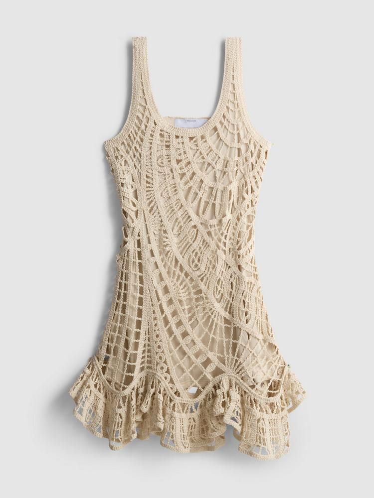 英國代購 -Knitted Crochet Mini Dress