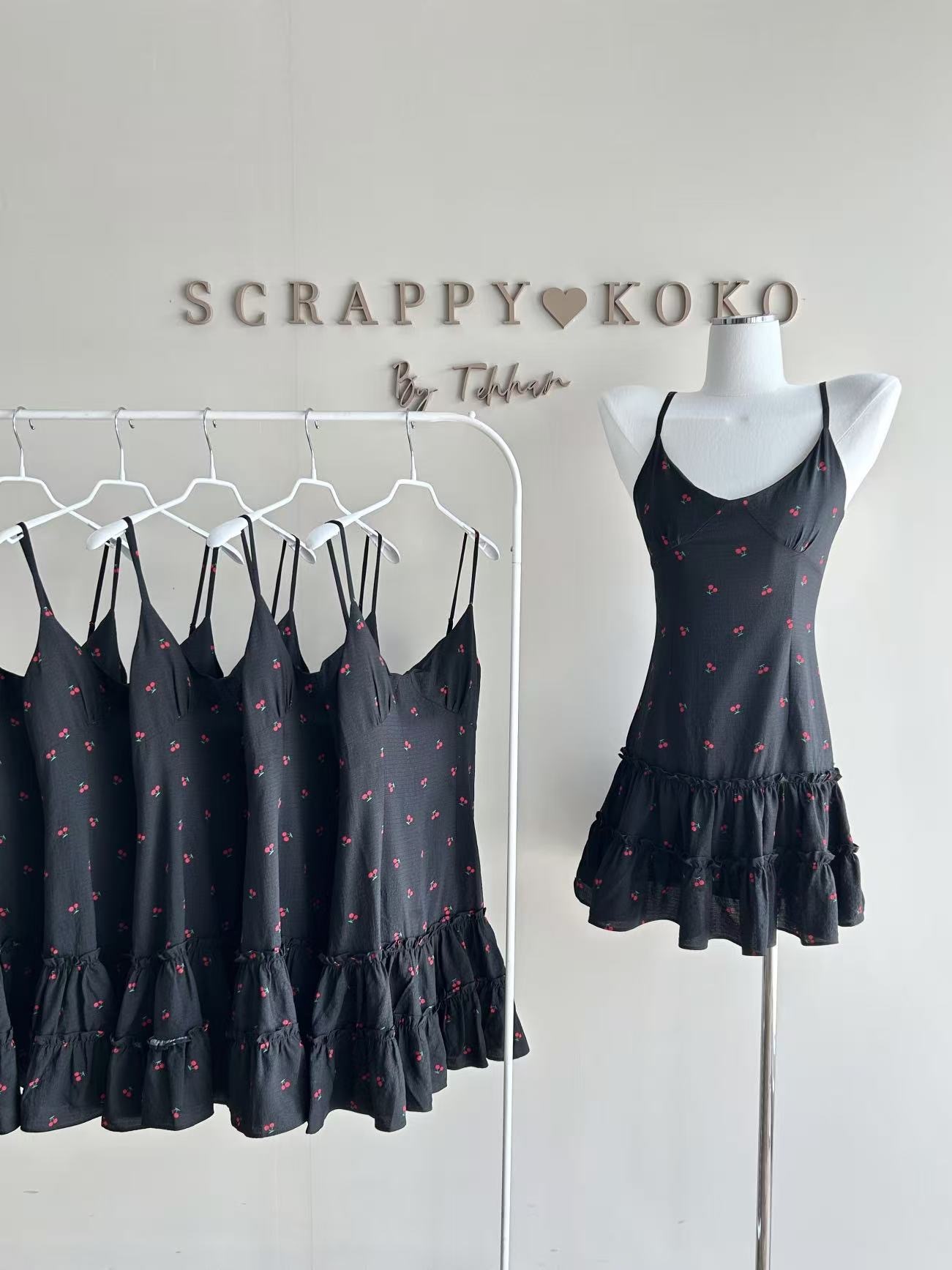 Cherry pie 櫻桃派 細肩帶棉麻洋裝