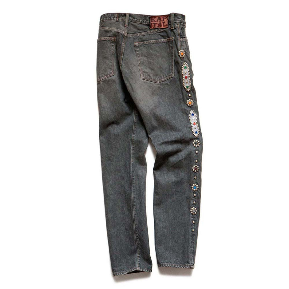 2026SS KAPITAL 14oz Black Denim 5P Monkey CISCO 牛仔褲 鉚釘 改造 現貨 EK-1243LPB