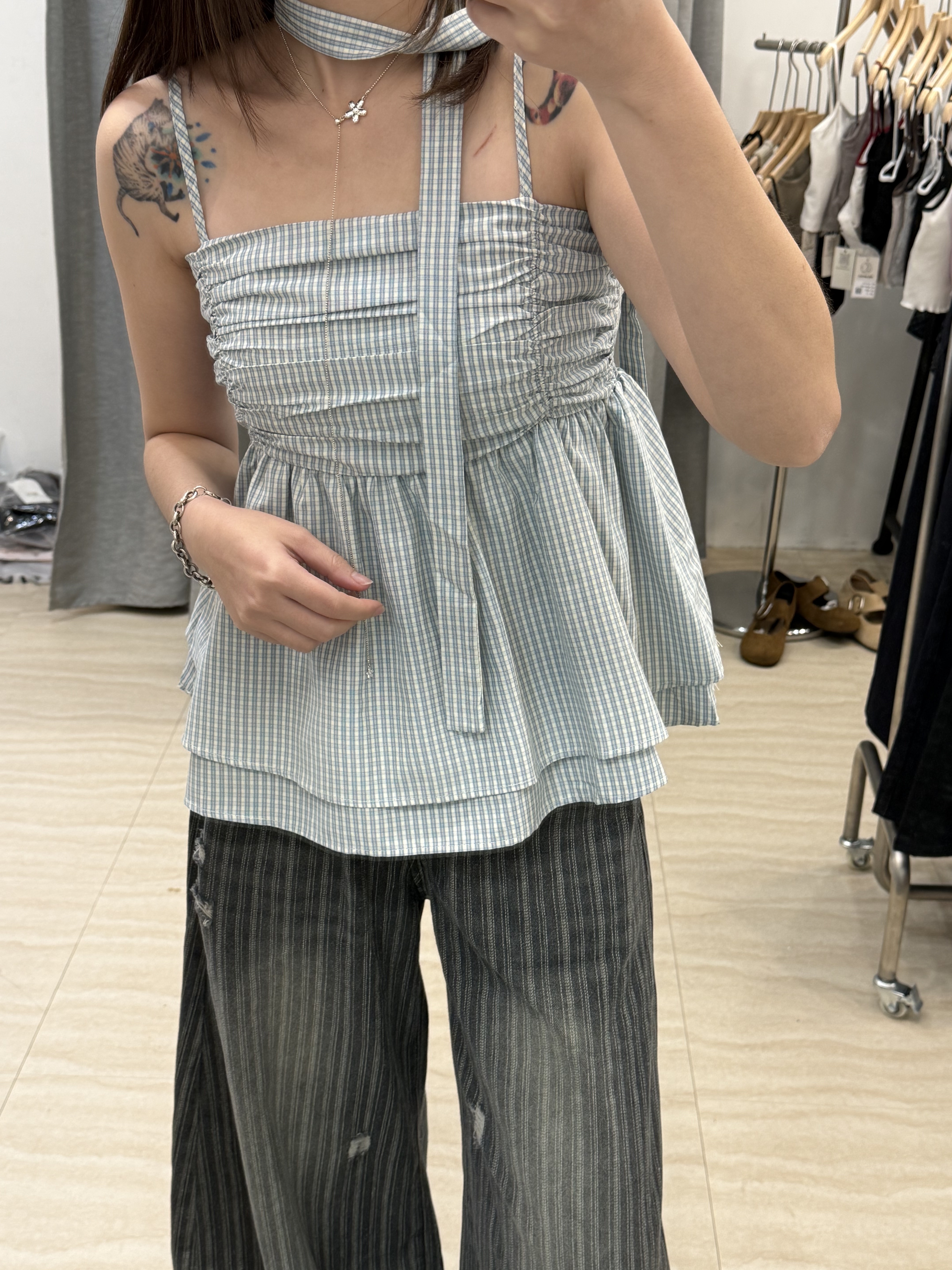 小花鬆緊圈吊帶背心