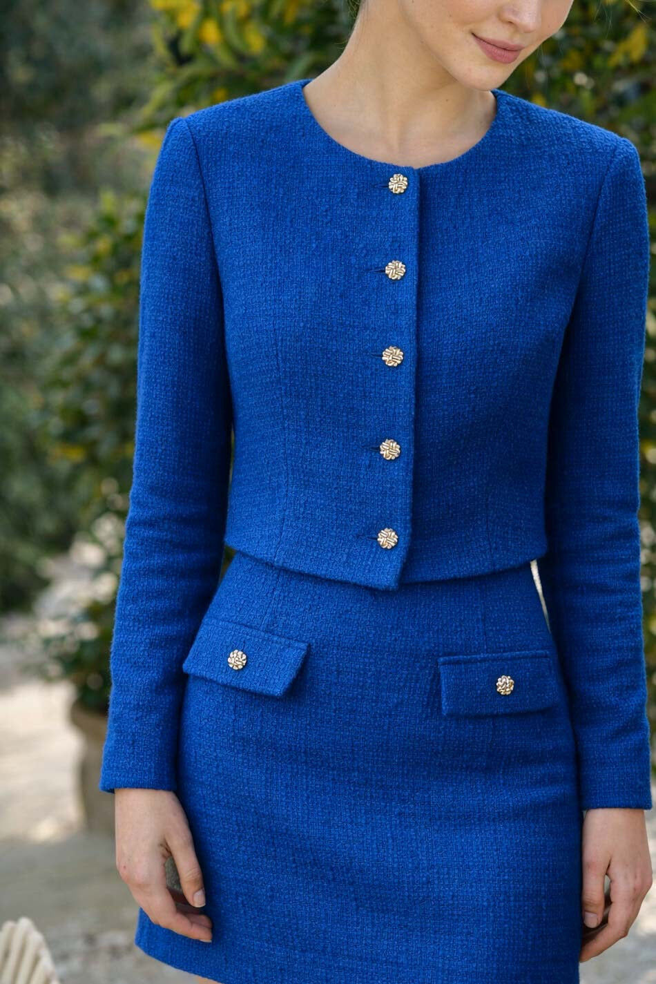 1GL0426-122 [GAALA] Harmony Tweed Two Piece Skirt Blue (EU)