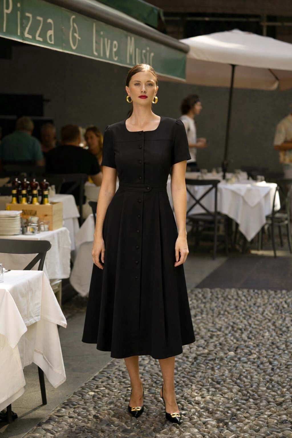 1GL0426-268 [GAALA] Rina Midi Dress Black (EU)