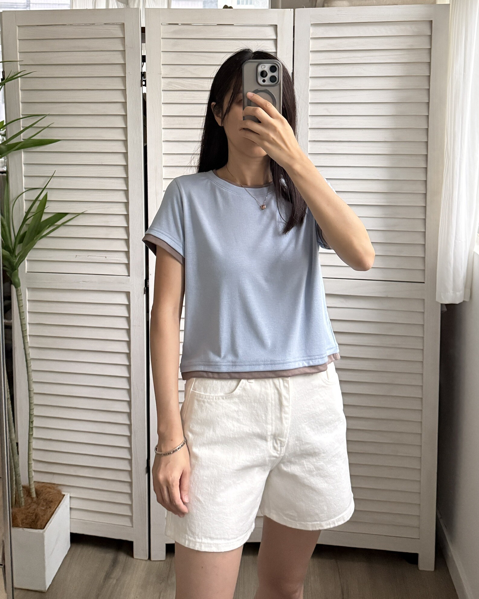 26 S/S 拼邊軟糯百搭短袖