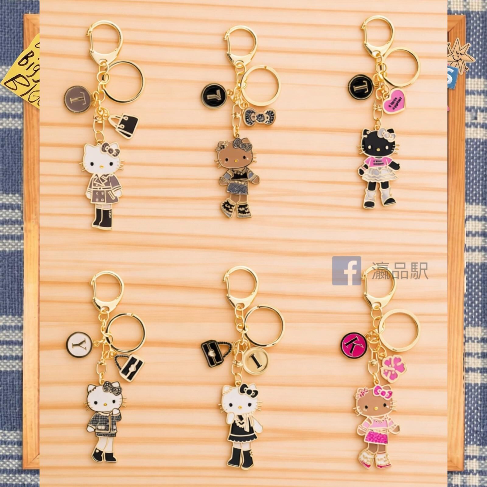 26085-KT Sanrio Hello Kitty Long Legs Series Metal Keychain Set of 6 #TW-71126