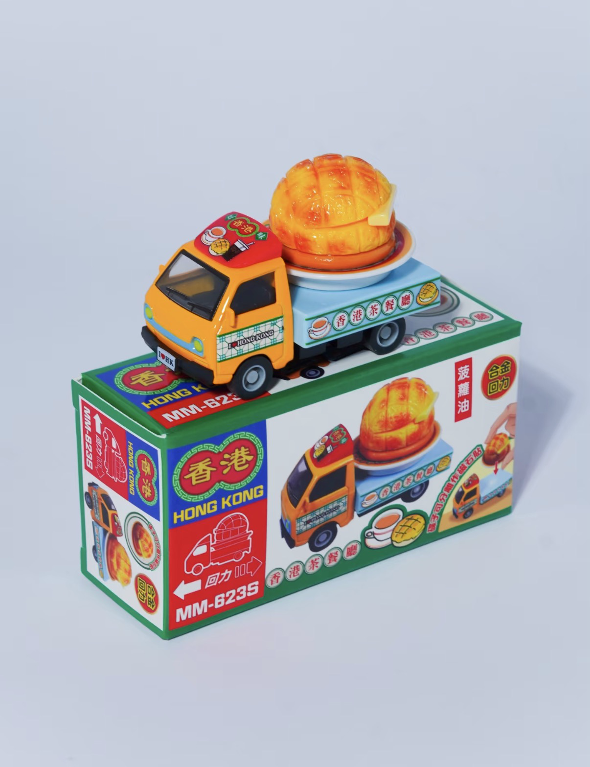 香港合金車/迴力車 - 菠蘿油 美食貨車 (碟子可分拆作磁石貼)