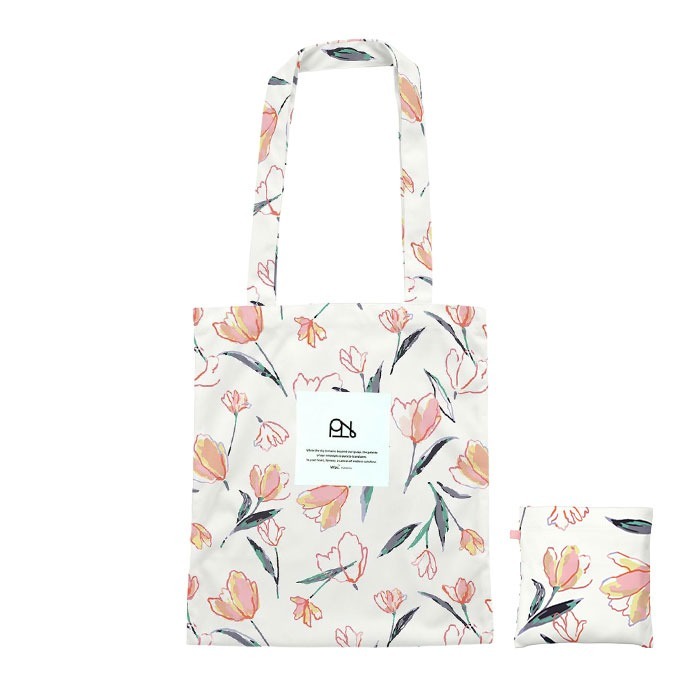 HKHG0424-017 時尚休閑防水布袋_Tulips Off (W108-614-204) (A17)