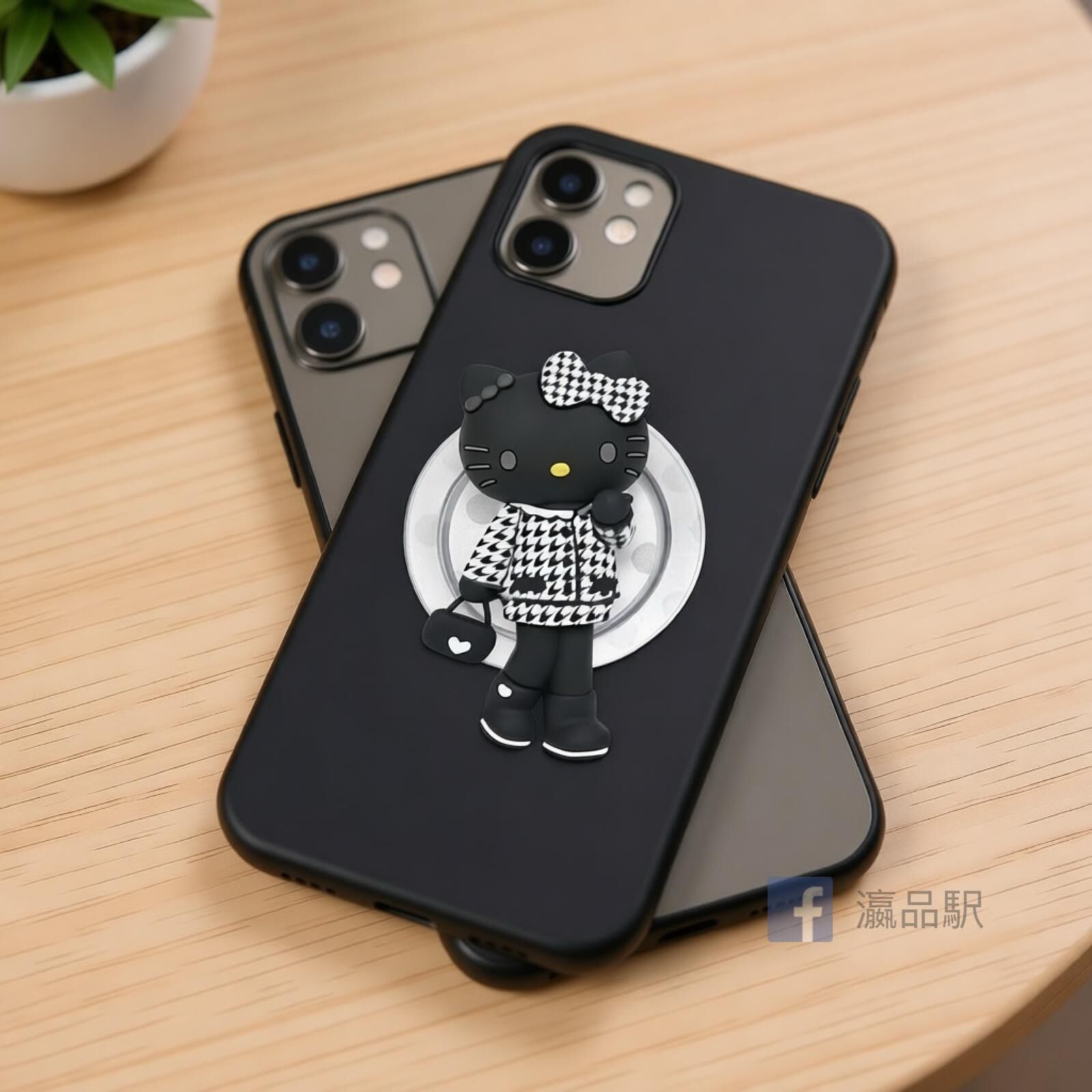 26085-KT Sanrio Hello Kitty MagSafe Bubble Phone Stand Houndstooth #TW-71126