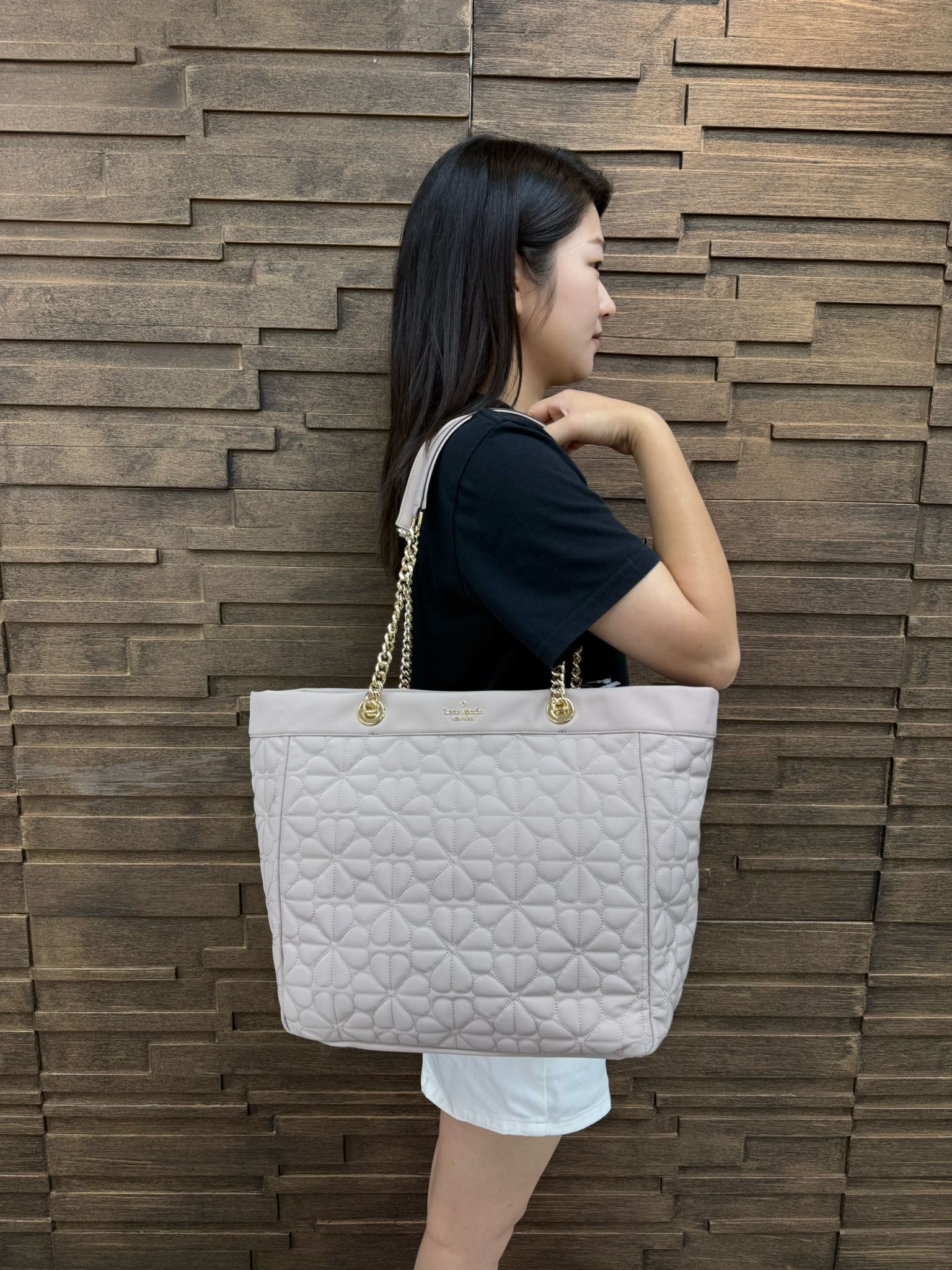 LYS01635 KATE SPADE 滿版四葉草大 Tote Bag