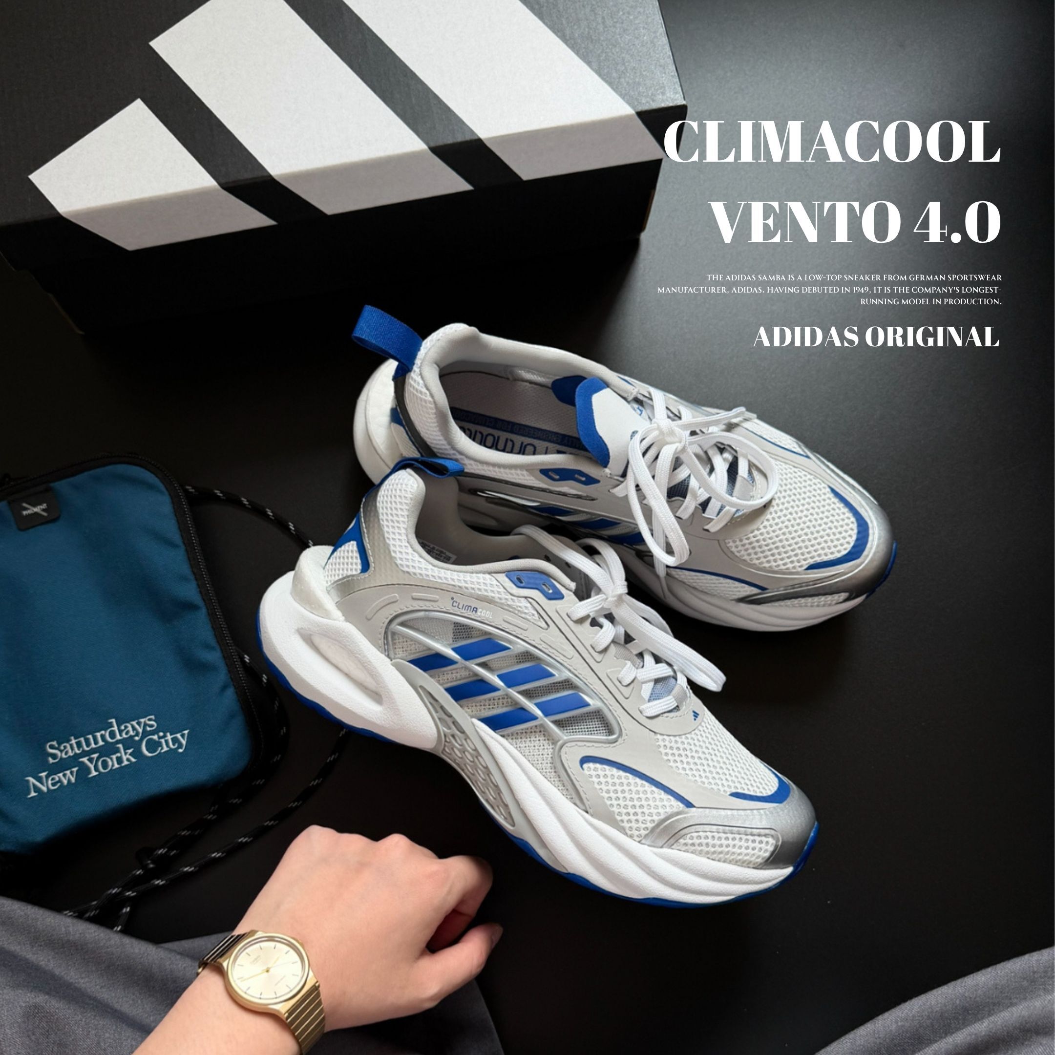 NICEDAY 代購 Adidas Climacool Vento 4.0 白藍 休閒 耐磨 防滑 回彈 運動鞋 KK1812