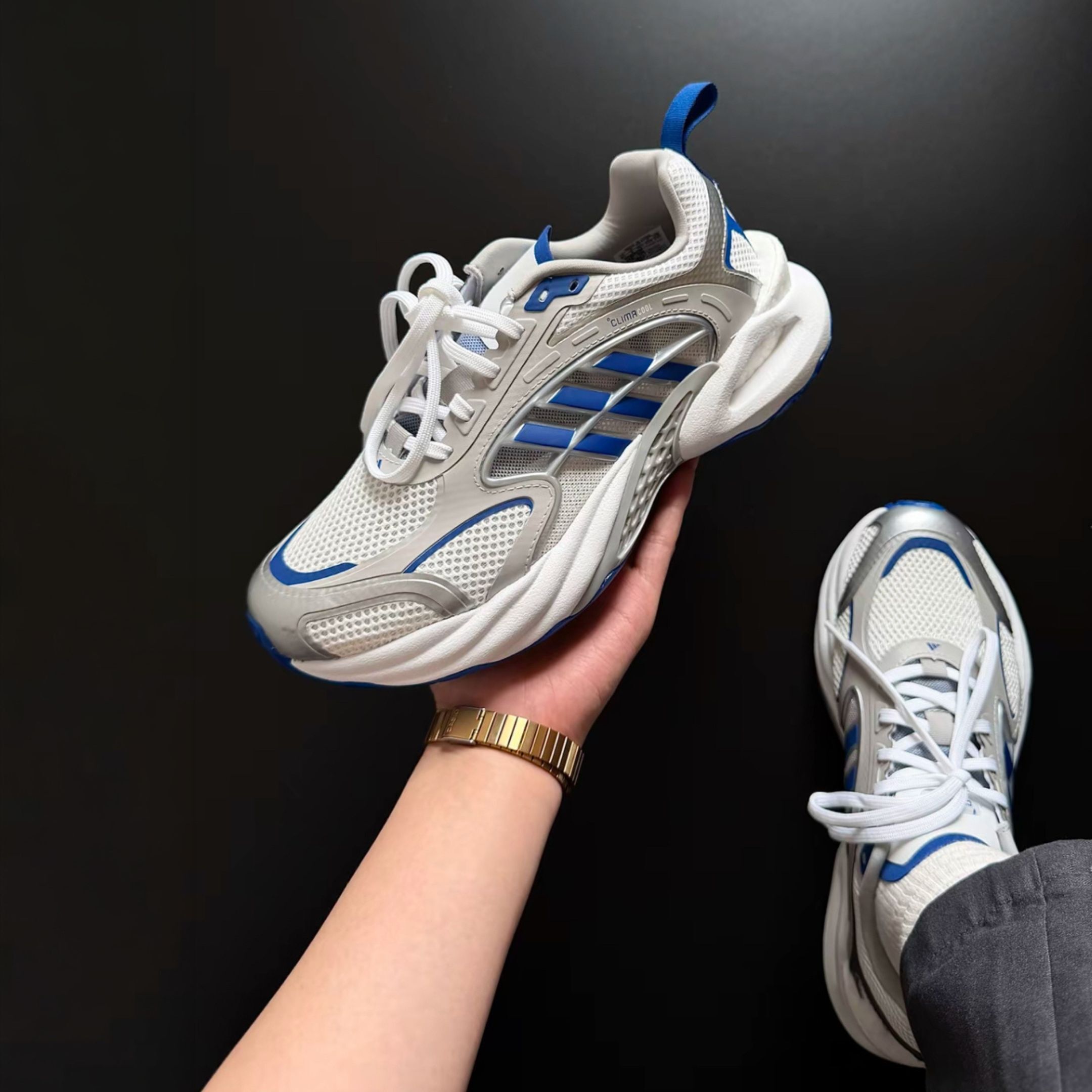 NICEDAY 代購 Adidas Climacool Vento 4.0 白藍 休閒 耐磨 防滑 回彈 運動鞋 KK1812