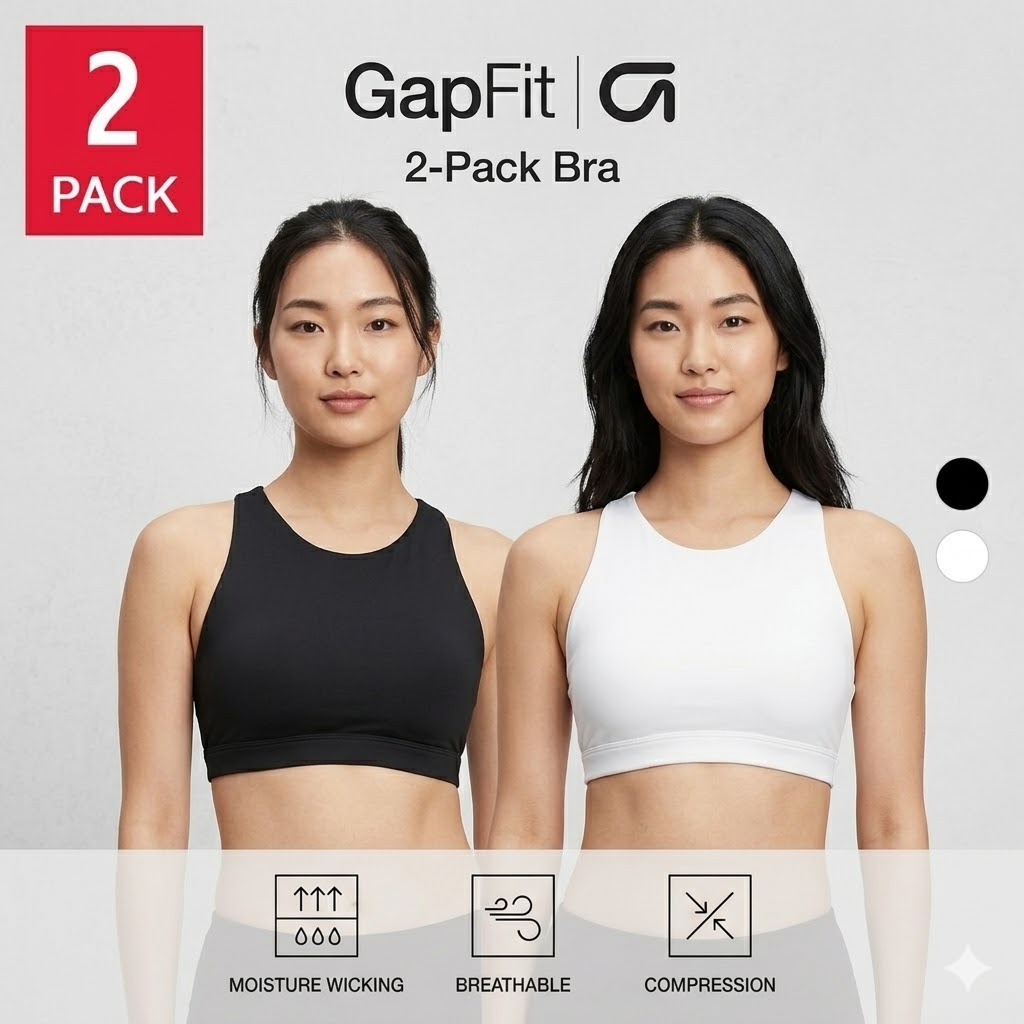 【預購】GapFit H0424114 女裝運動內衣2件裝