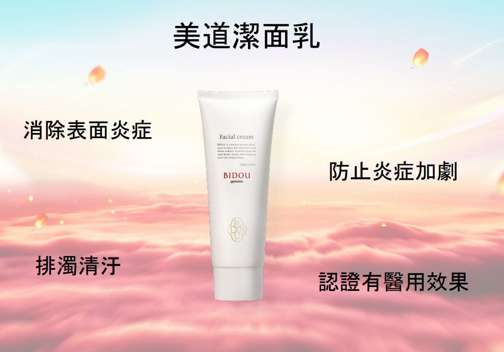 WW260424-Y16-美道醫藥部外品潔面乳-100g/支(EXP-2028年6月) 送 山野愛子抗皺緊致塗抹面膜20g*2個+山野愛子淨澈控油塗抹面膜20g*2個+大號海綿洗臉撲1個（隨機顏色）