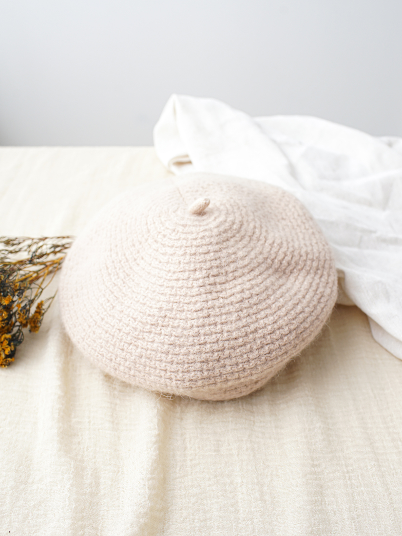 蜂巢織紋羊毛貝蕾帽(5色)