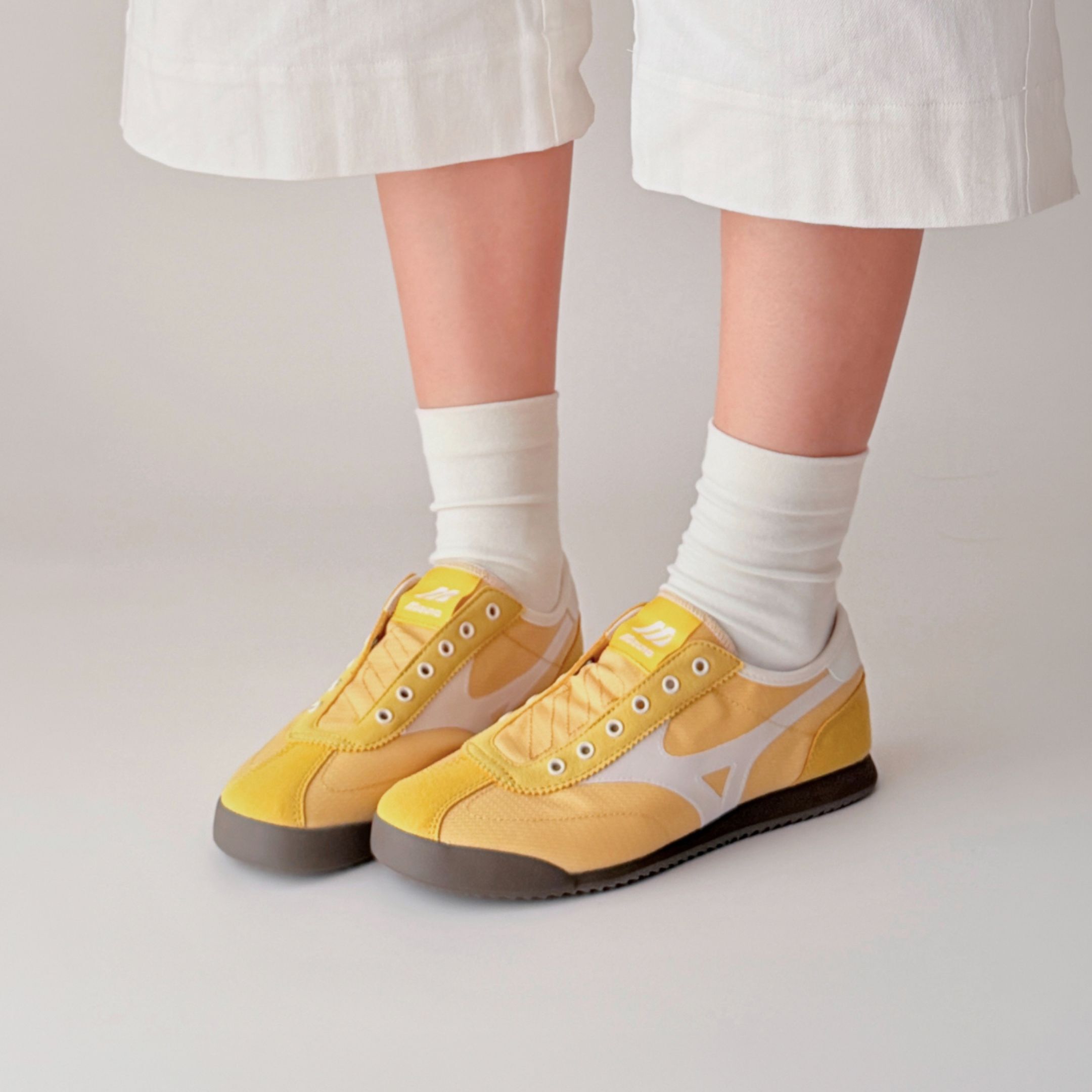 NICEDAY 代購 Mizuno LG 60S SLIPON 黃色 白色 復古 薄底 生活 休閒鞋 D1GH240216