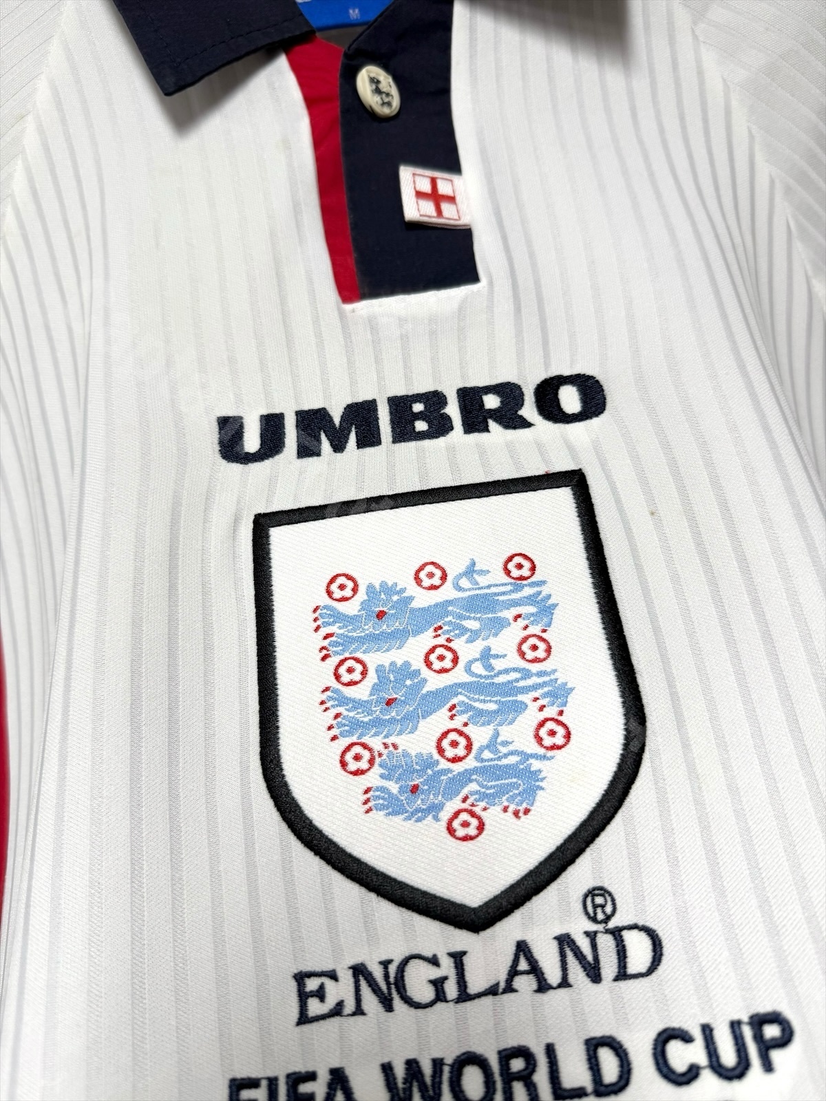 England 1998 FIFA World Cup Umbro L/S Home Shirt #7 BEC