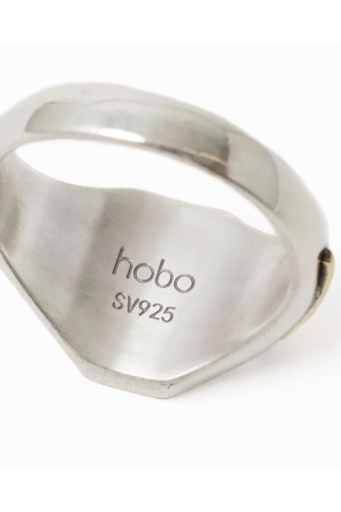 HOBO SIGNET RING 925 SILVER with BRASS