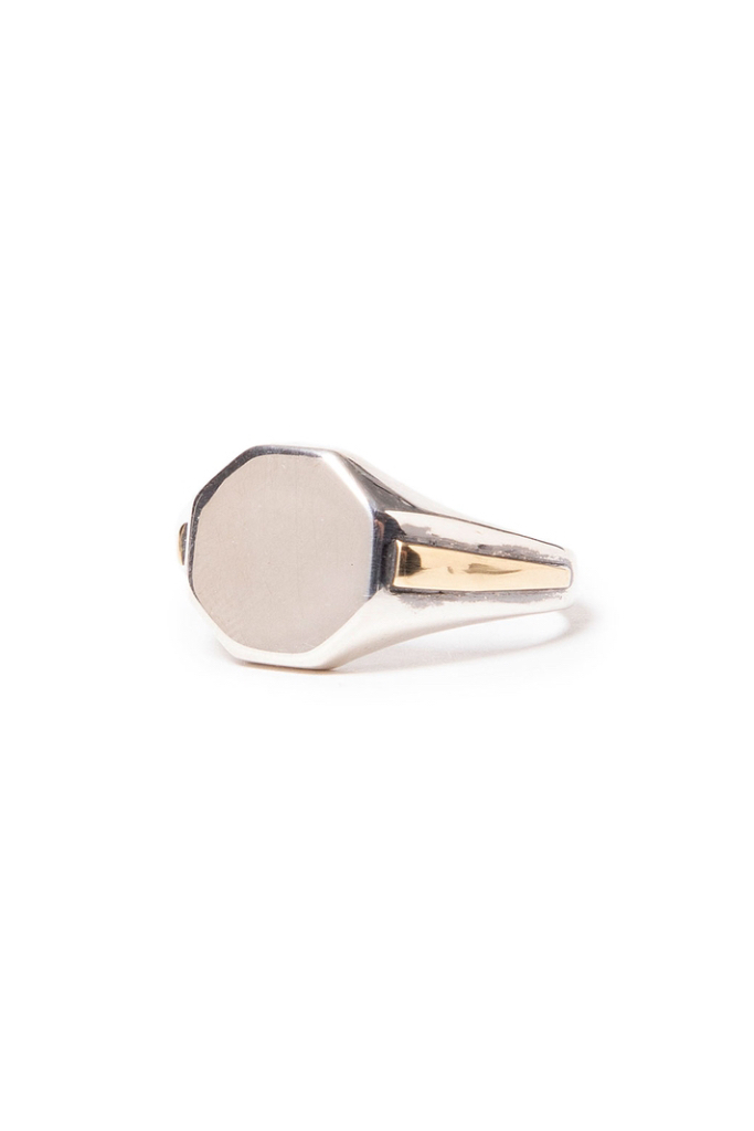 HOBO SIGNET RING 925 SILVER with BRASS