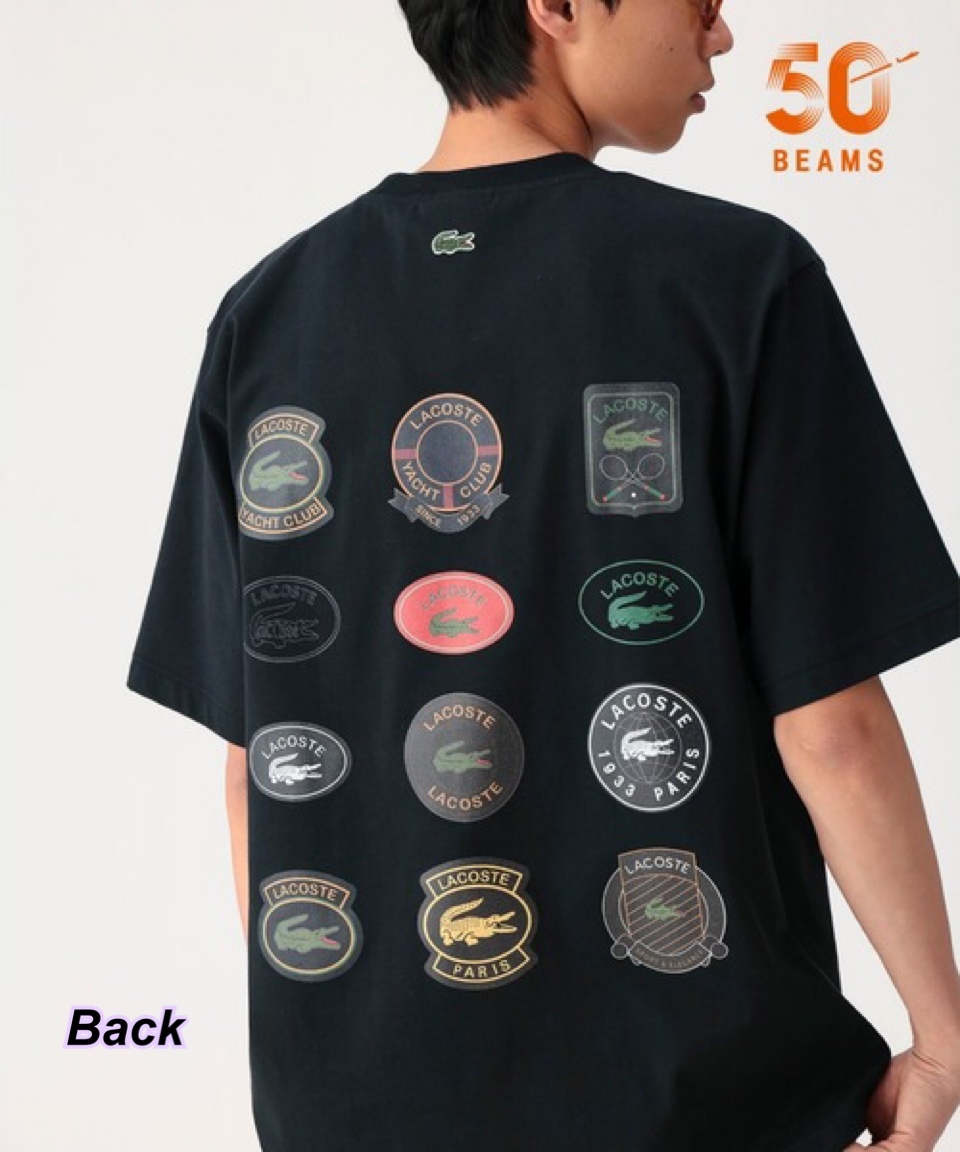 260425 (50 週年限定)Beams x Lacoste 後面多圖案男裝短袖Tee/2 色