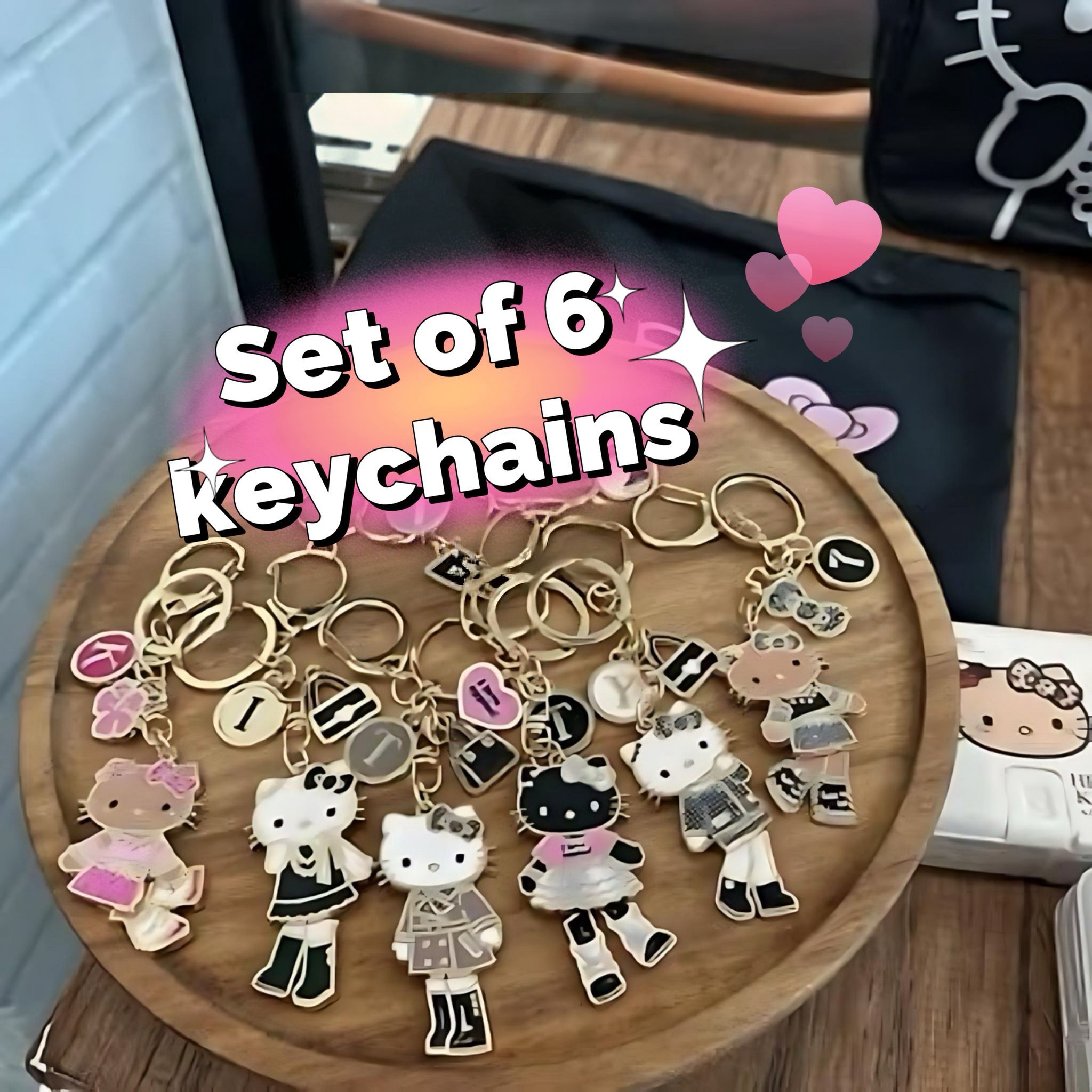 26085-KT Sanrio Hello Kitty Long Legs Series Metal Keychain Set of 6 #TW-71126