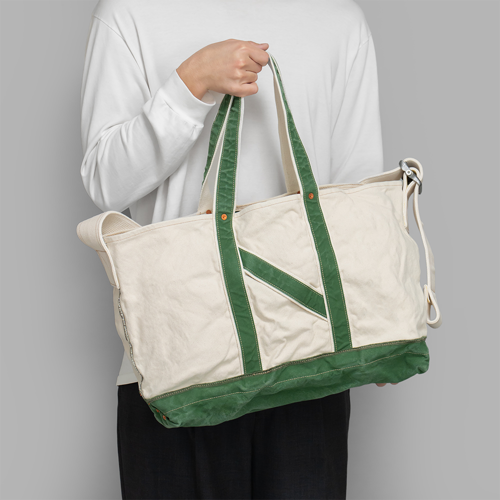 NICENESS L.LESH 2 WAYS BAG (NATURAL x GREEN) - PRE ORDER ITEM (預訂中)