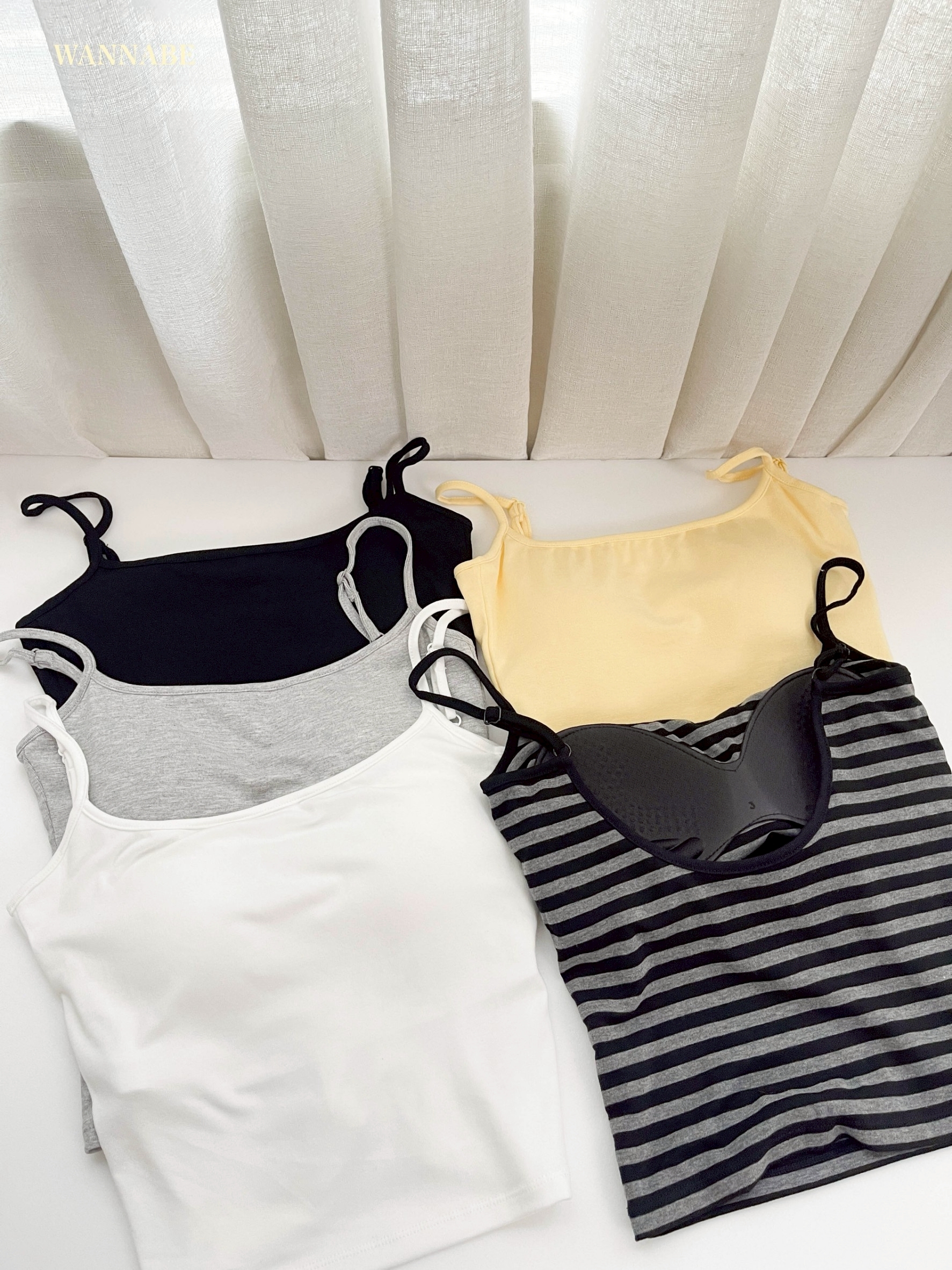 G6161-簡約可調肩帶短版背心