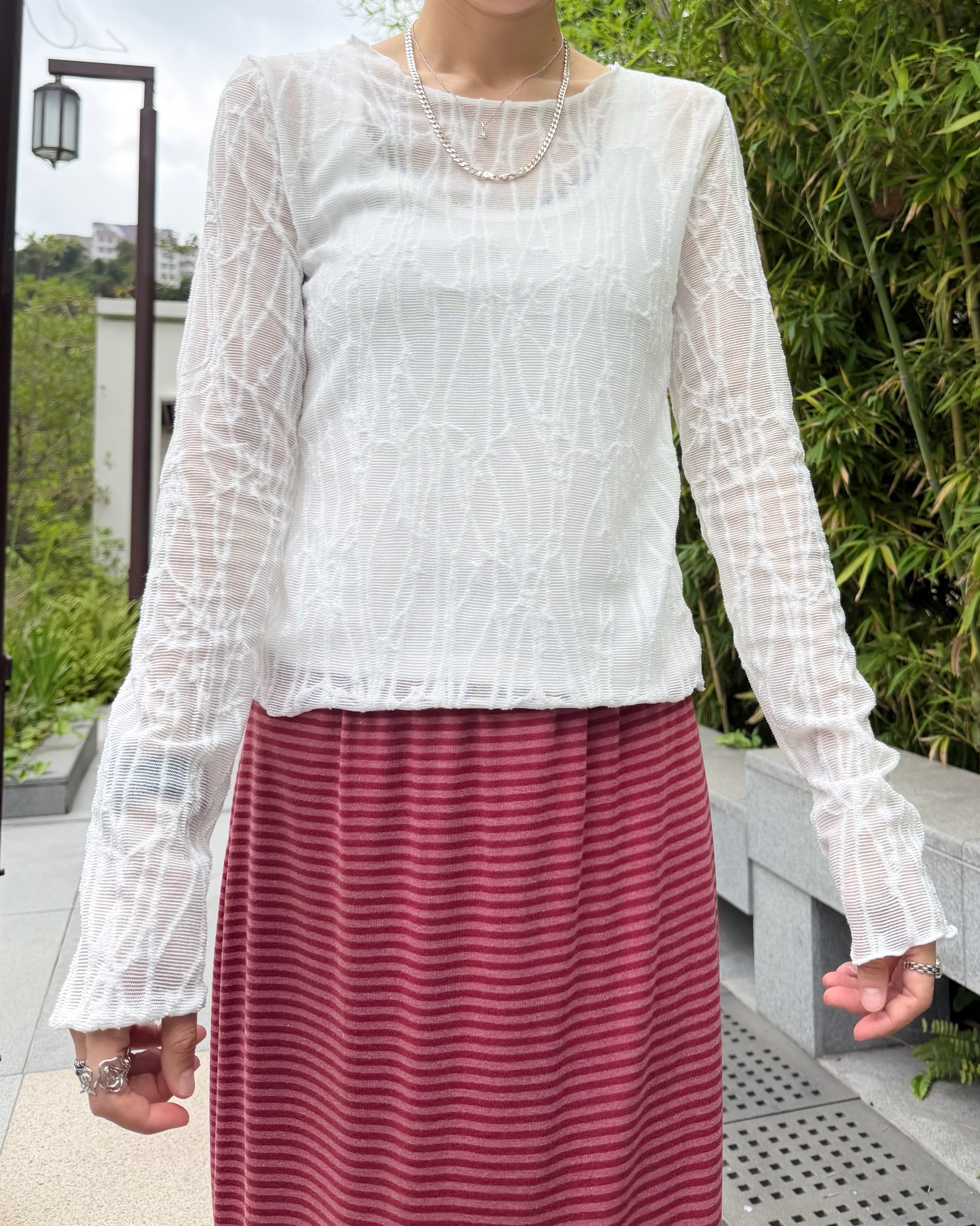 4月新品♥Lace長袖Top[微彈性]