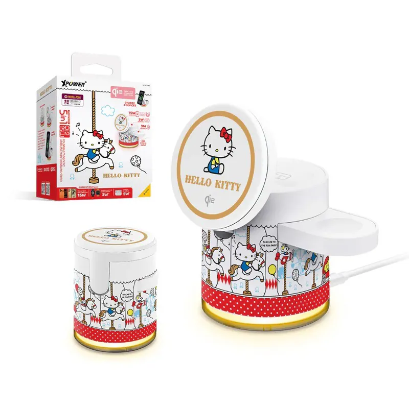 XPower x Sanrio Hello Kitty GE1 Qi2迷你掌心5合1 MagCharge 15W磁吸無線充電座