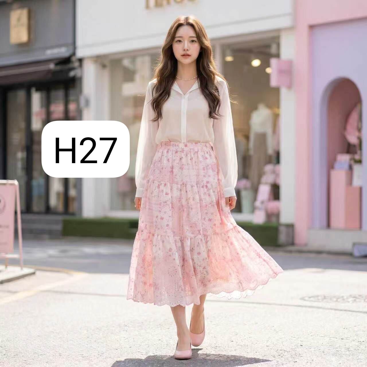 H27   碎花長裙  腰M25-40  長31  /   L27-42 長31 $289