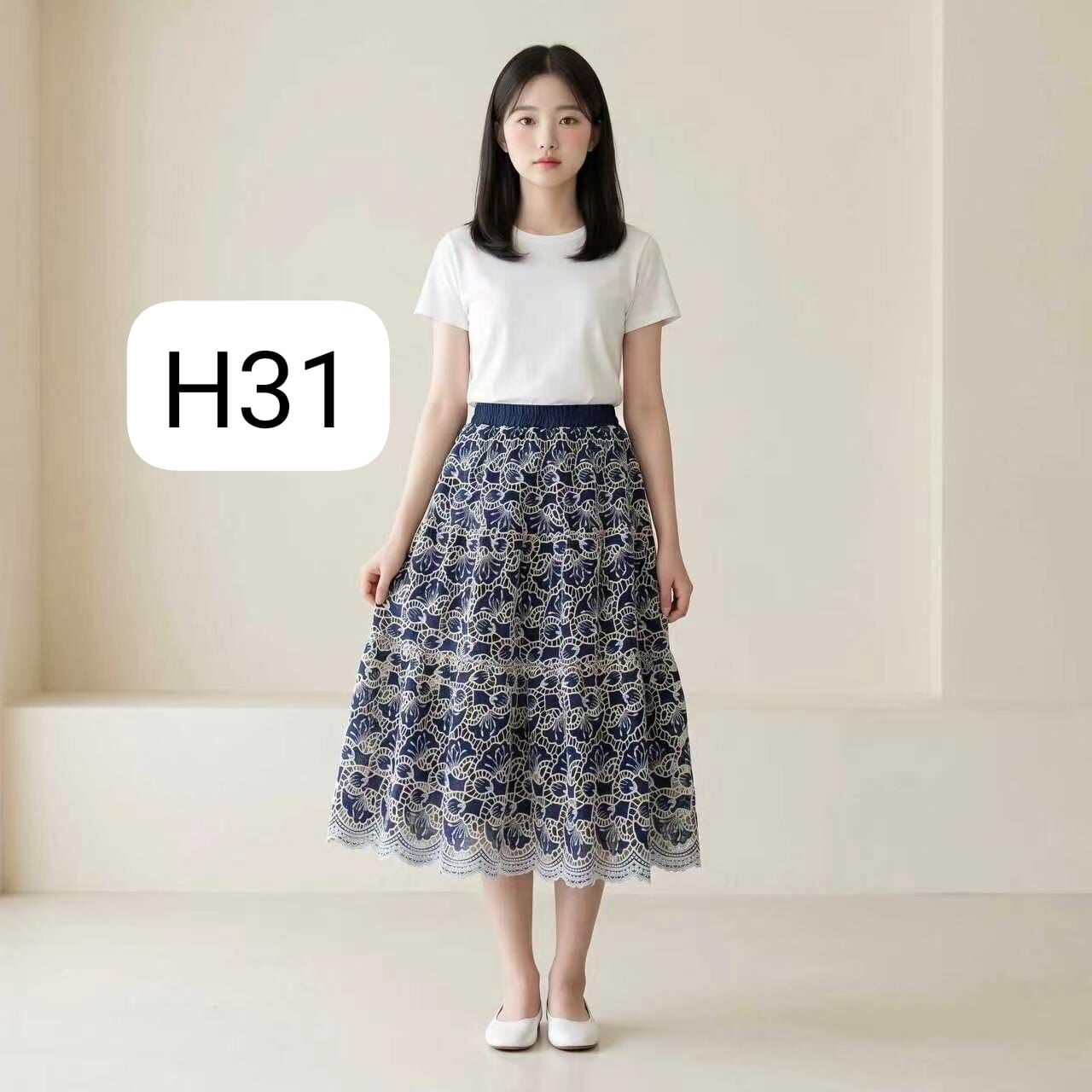 H31 下身 長裙   腰26-40   hip 50 長31 $269