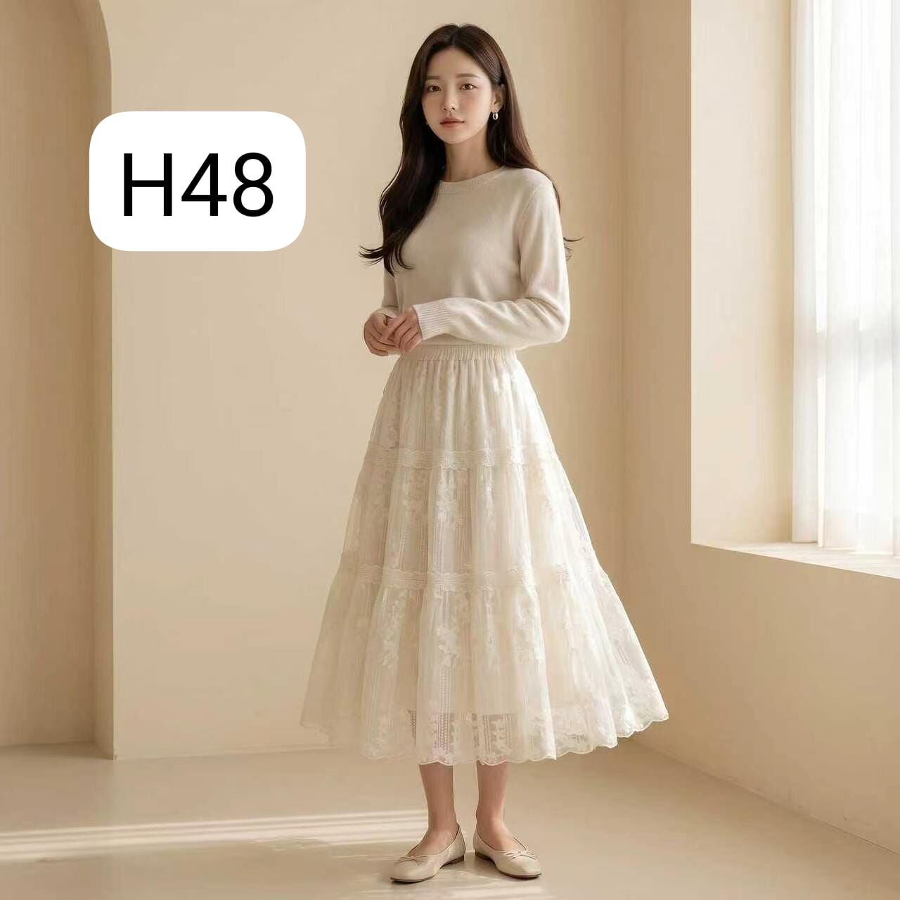 H48   長裙 腰26-40 長33 $279